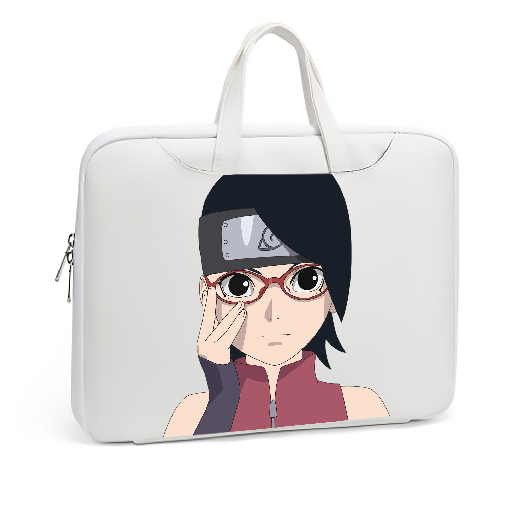 （画像用） NARUTO -ナルト- うちは サラダ Uchiha Sarada レザーラップトップバッグ　ノートパソコンケース