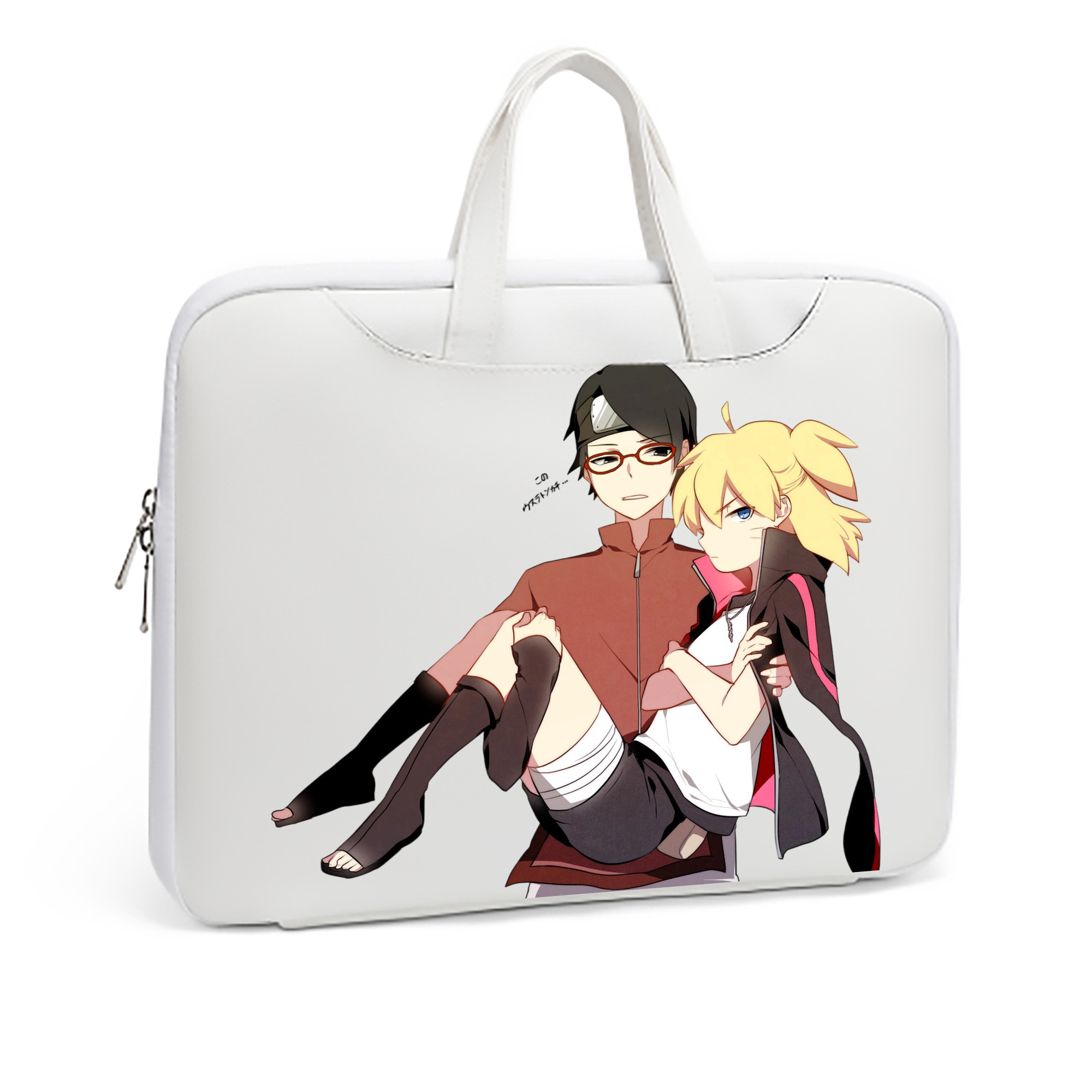 （画像用） NARUTO -ナルト- うちは サラダ Uchiha Sarada レザーラップトップバッグ　ノートパソコンケース