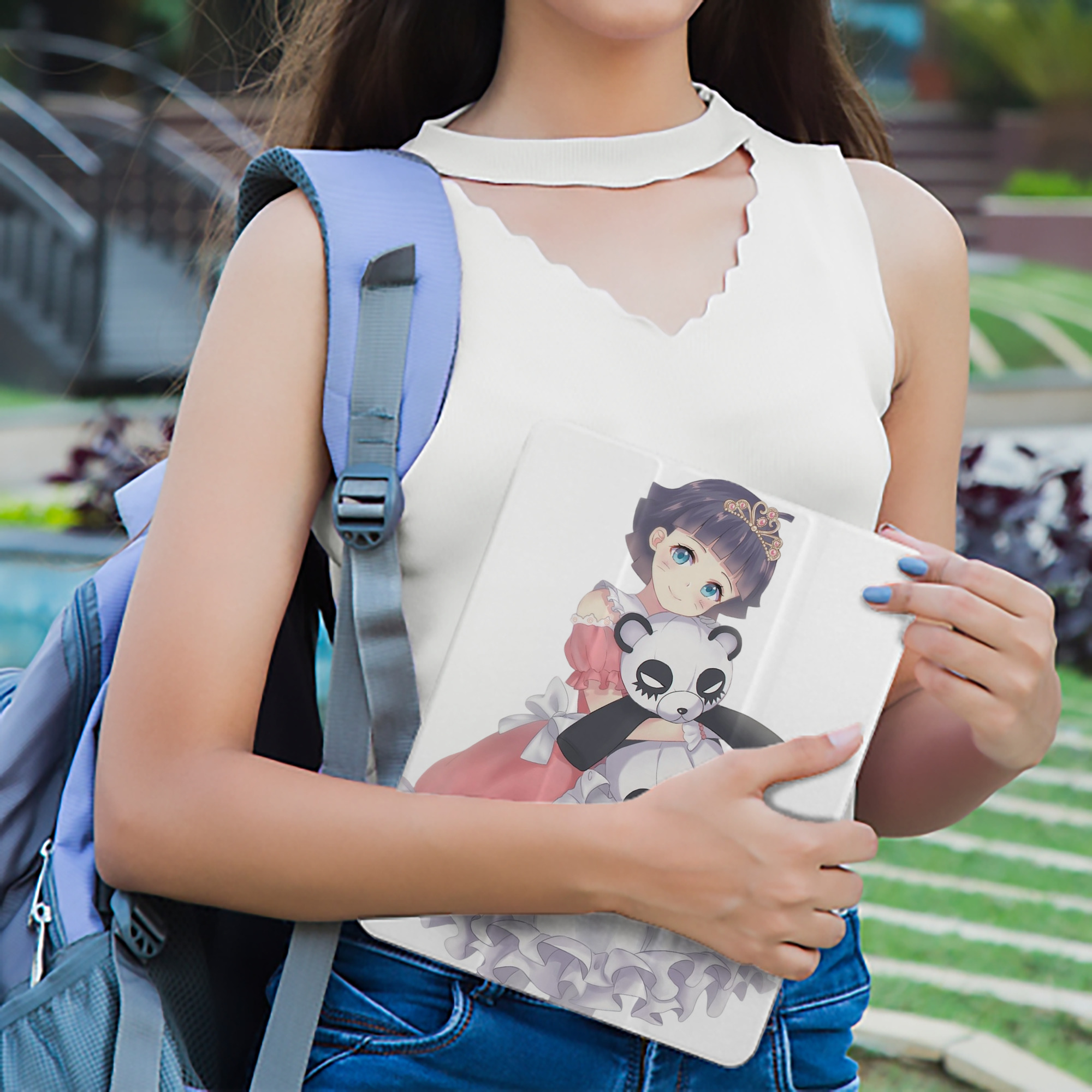 NARUTO -ナルト- うずまき ヒマワリ Uzumaki Himawari IPad ケース ペン収納付き 三つ折りスタンド PUレザー×シリコン 対応機種9.5/10.5/10.9インチ
