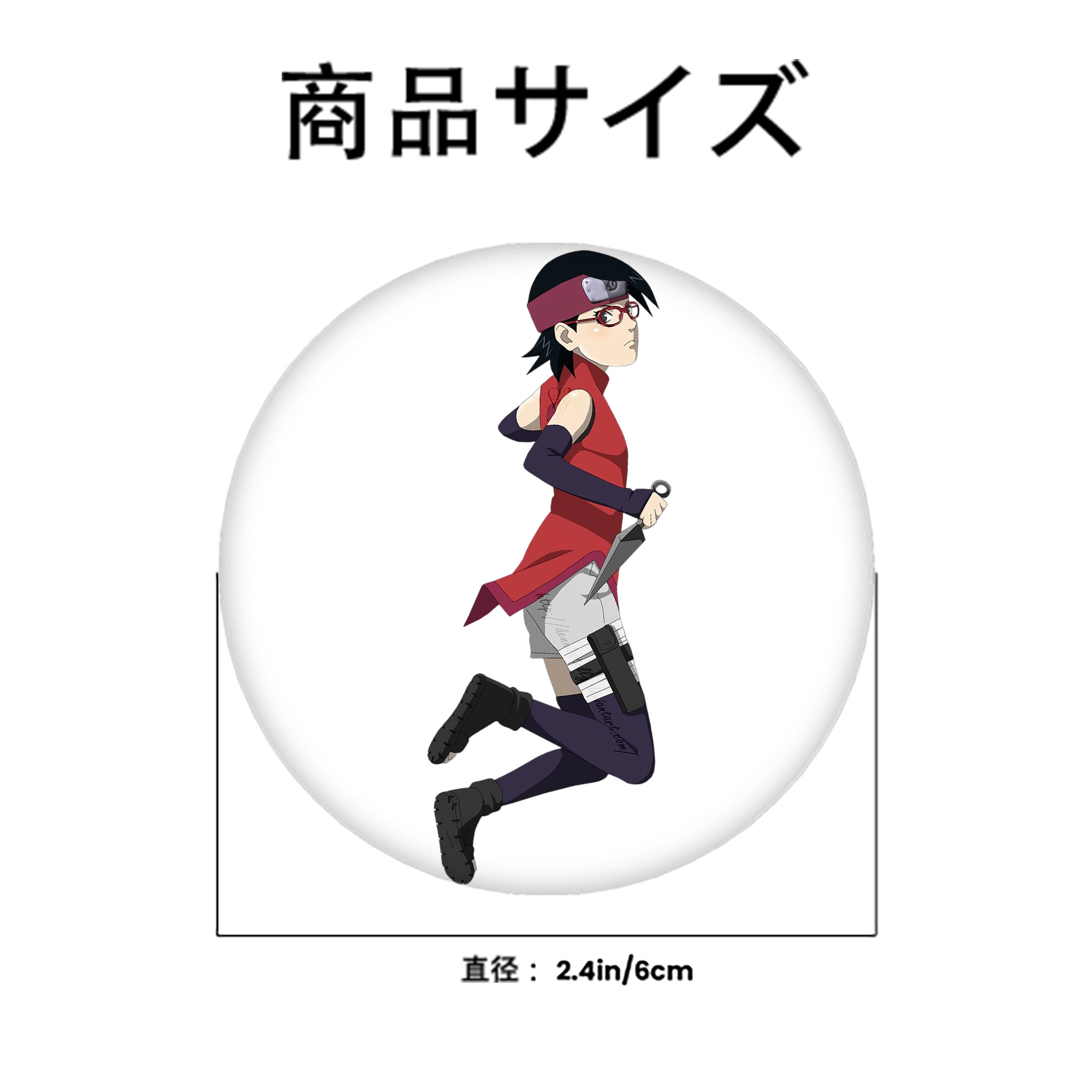 NARUTO -ナルト- うちは サラダ Uchiha Sarada 6cm 缶バッジ 複数セット