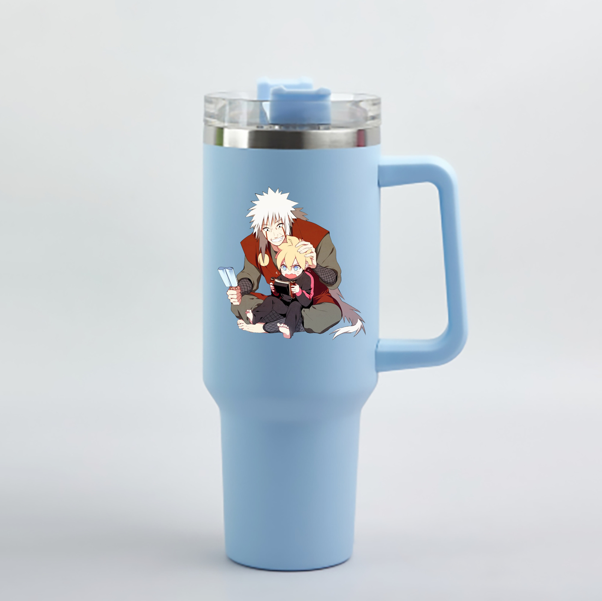 （画像用） NARUTO -ナルト- 自来也（じらいや） Jiraiya 1200mL車用タンブラー - クリスタルステッカー（プラスチックストロー付き）