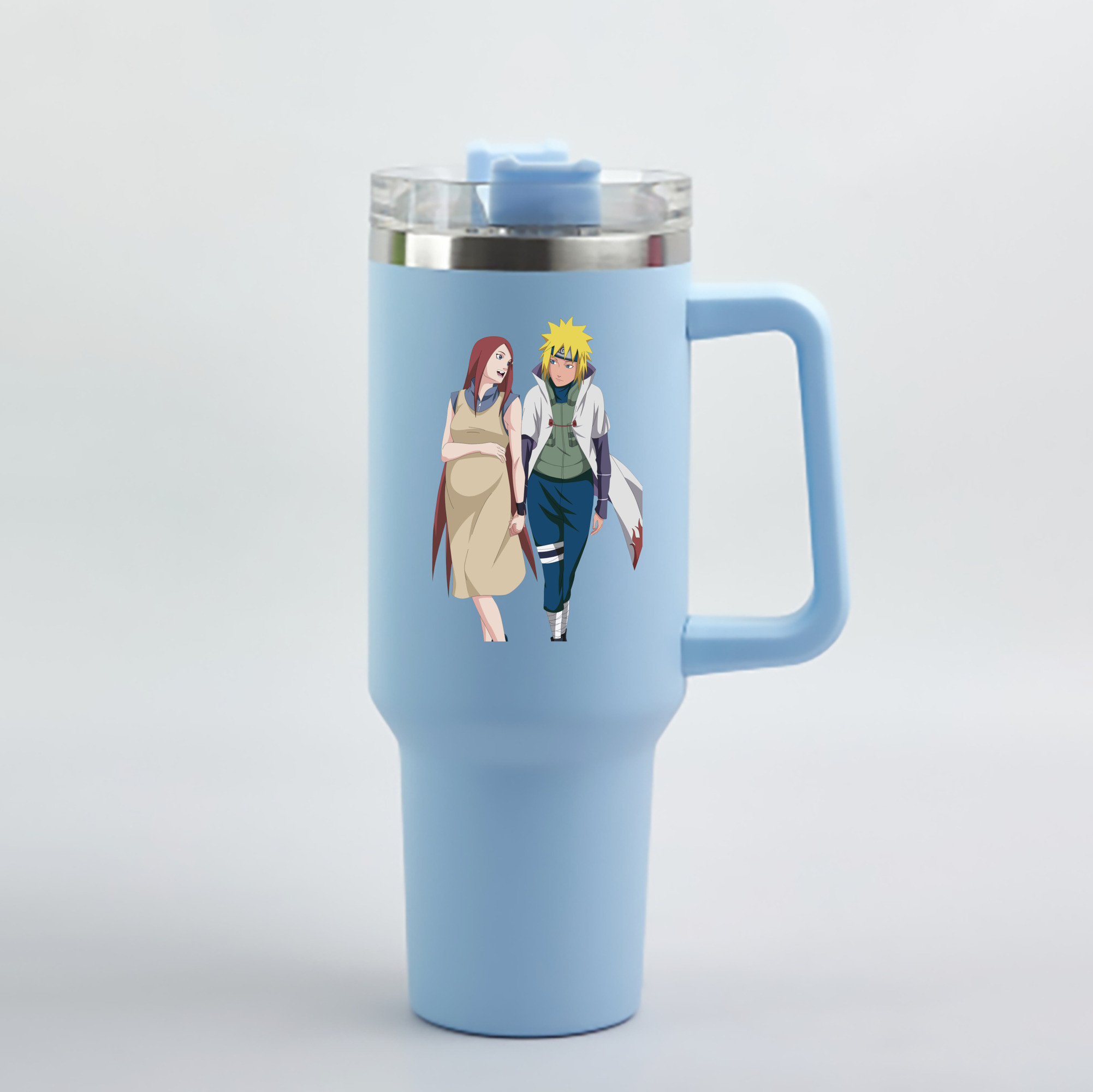 （画像用） NARUTO -ナルト- 波風 ミナト Namikaze Minato 1200mL車用タンブラー - クリスタルステッカー（プラスチックストロー付き）