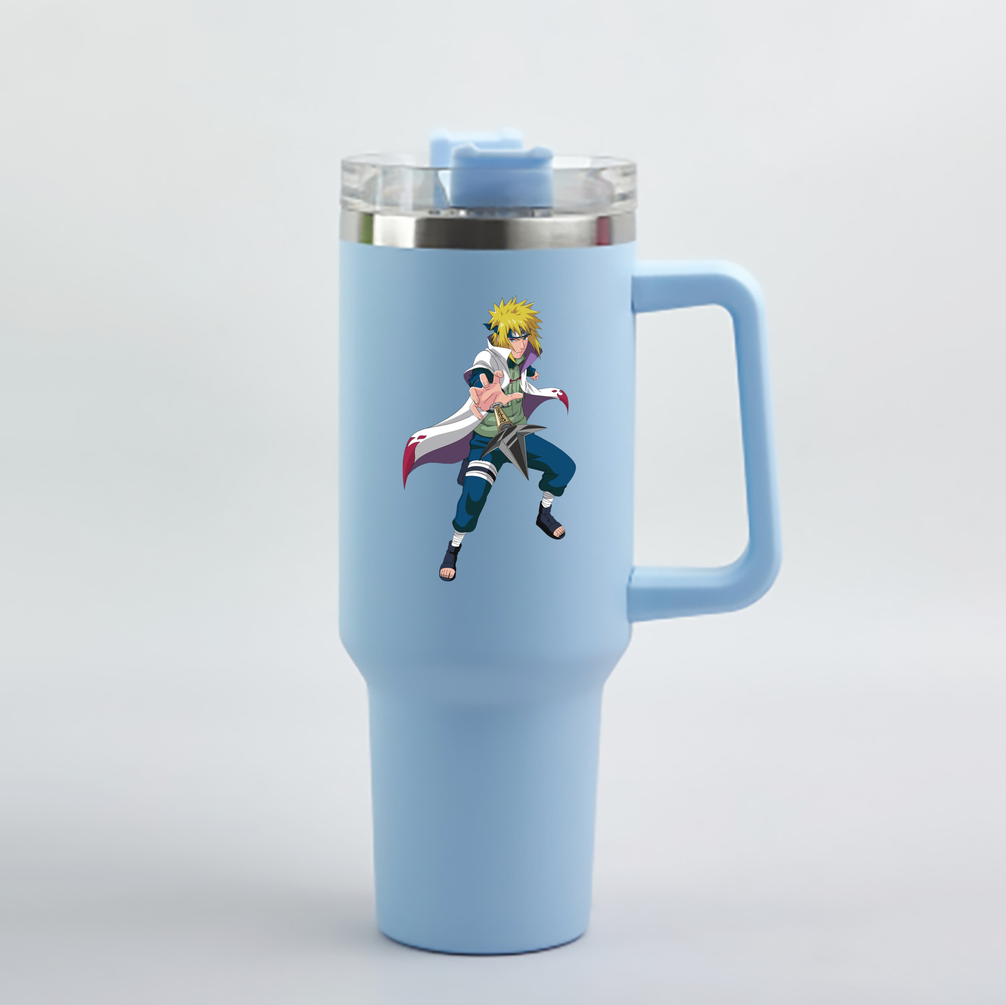 （画像用） NARUTO -ナルト- 波風 ミナト Namikaze Minato 1200mL車用タンブラー - クリスタルステッカー（プラスチックストロー付き）