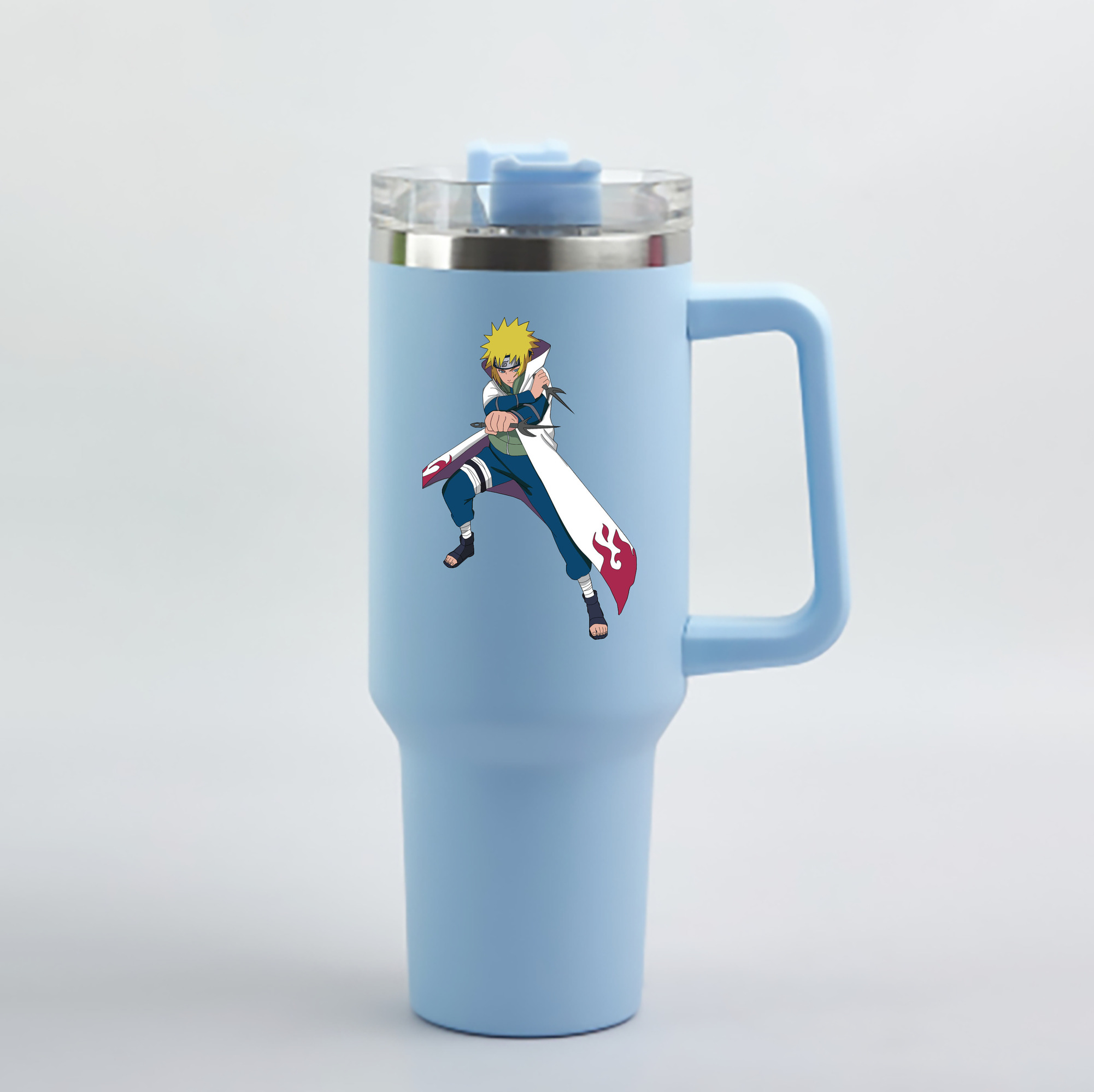 （画像用） NARUTO -ナルト- 波風 ミナト Namikaze Minato 1200mL車用タンブラー - クリスタルステッカー（プラスチックストロー付き）