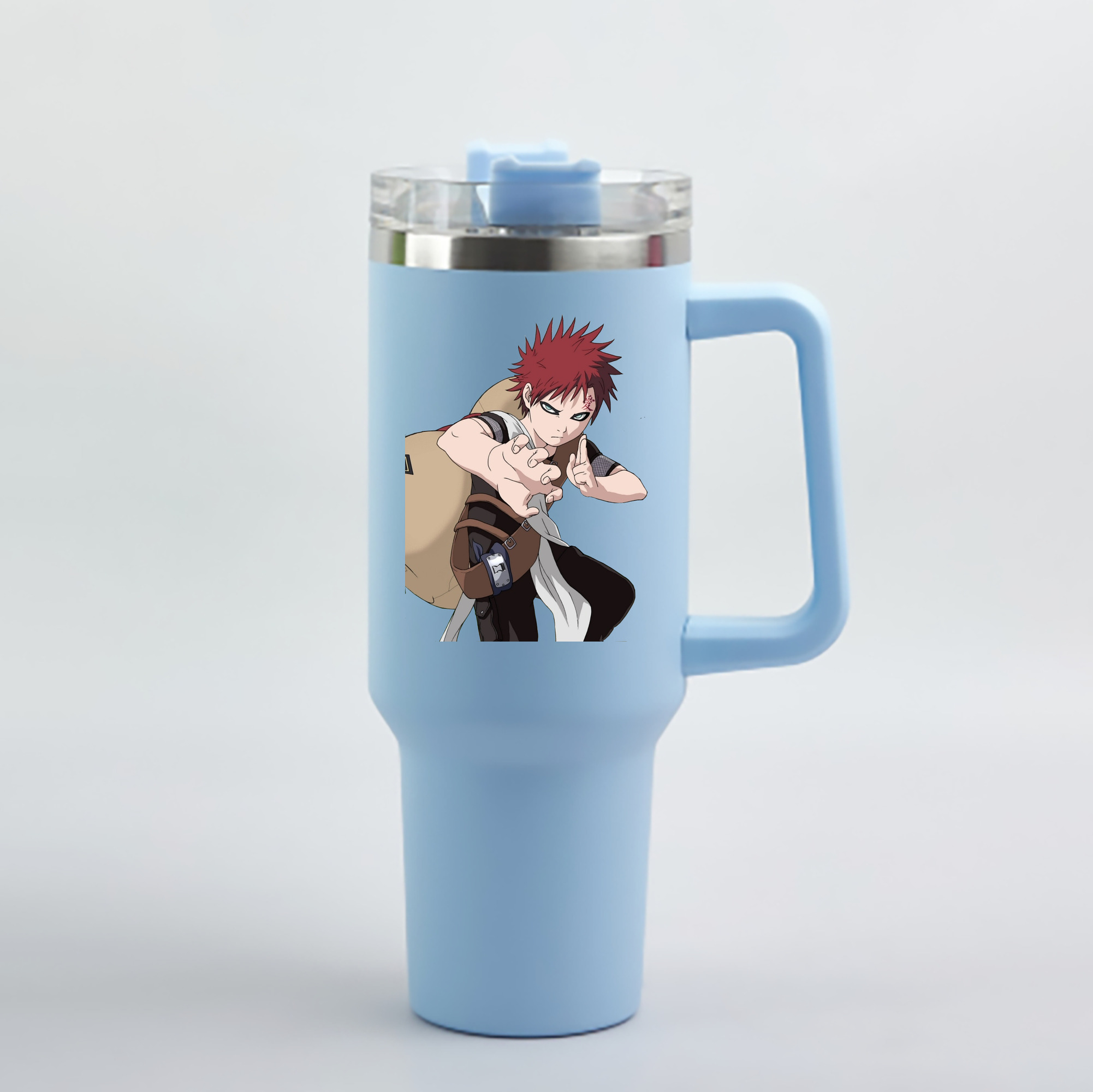 （画像用） NARUTO -ナルト- ガアラ Gaara 1200mL車用タンブラー - クリスタルステッカー（プラスチックストロー付き）