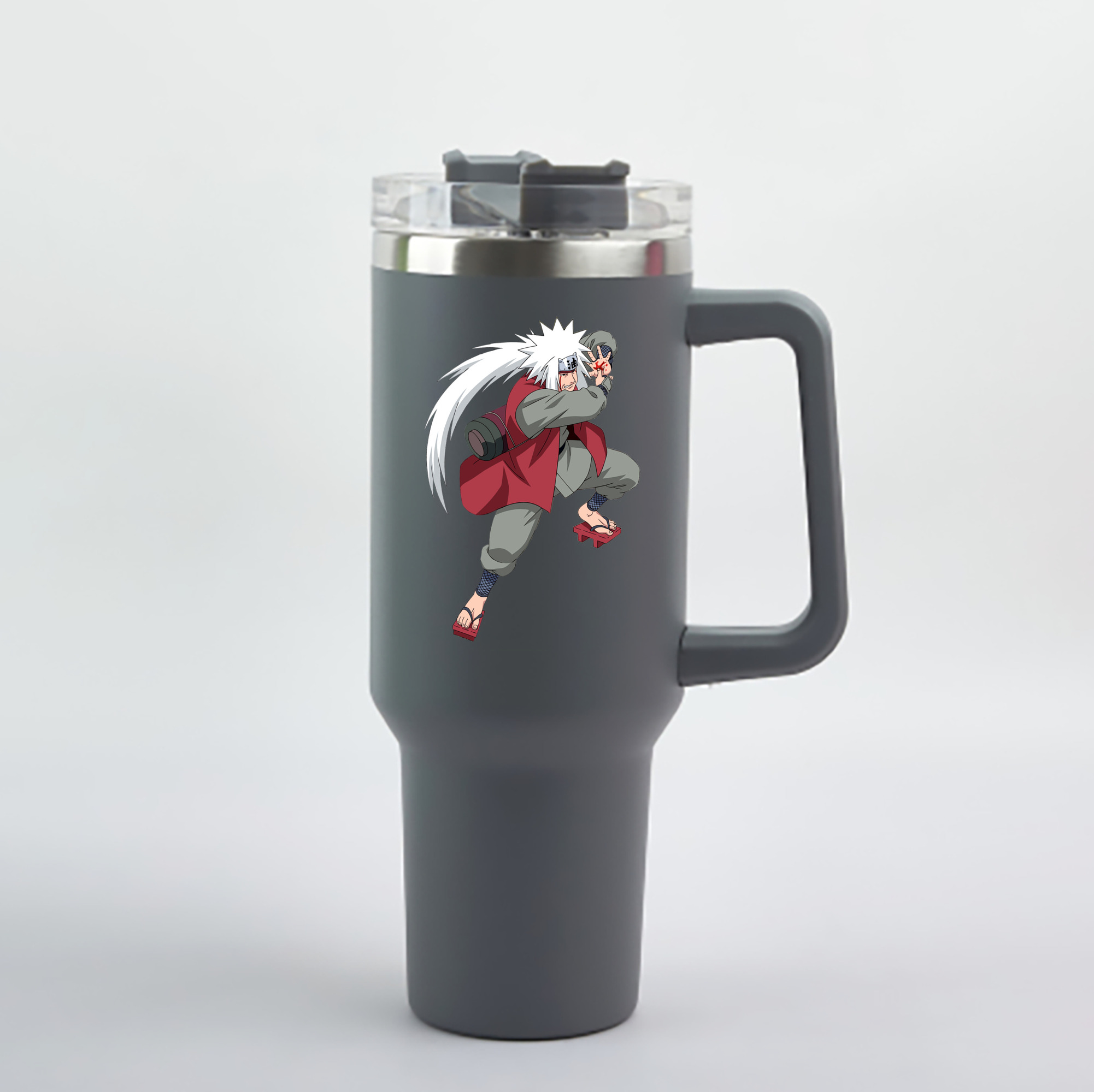 （画像用） NARUTO -ナルト- 自来也（じらいや） Jiraiya 1200mL車用タンブラー - クリスタルステッカー（プラスチックストロー付き）