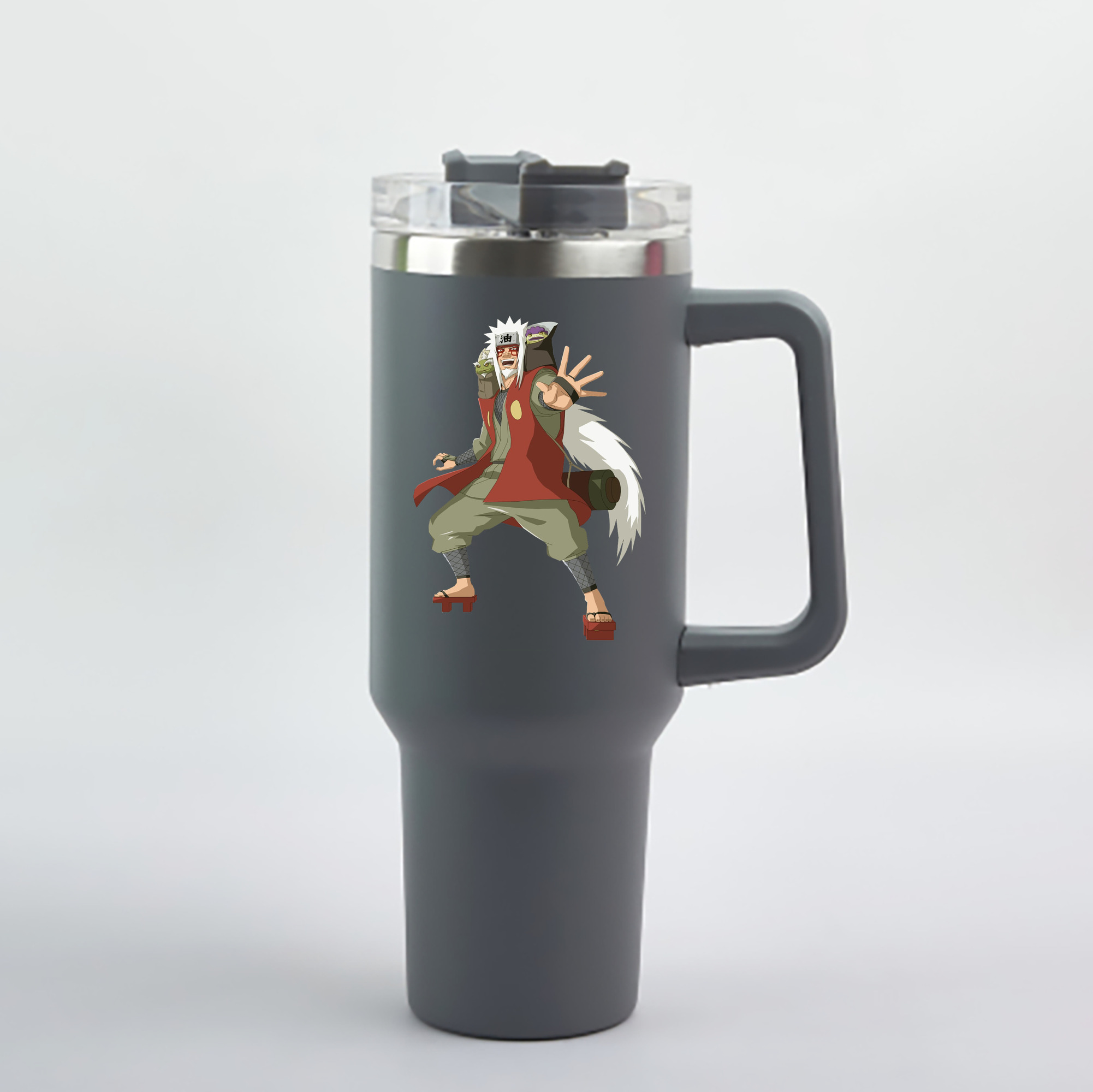（画像用） NARUTO -ナルト- 自来也（じらいや） Jiraiya 1200mL車用タンブラー - クリスタルステッカー（プラスチックストロー付き）
