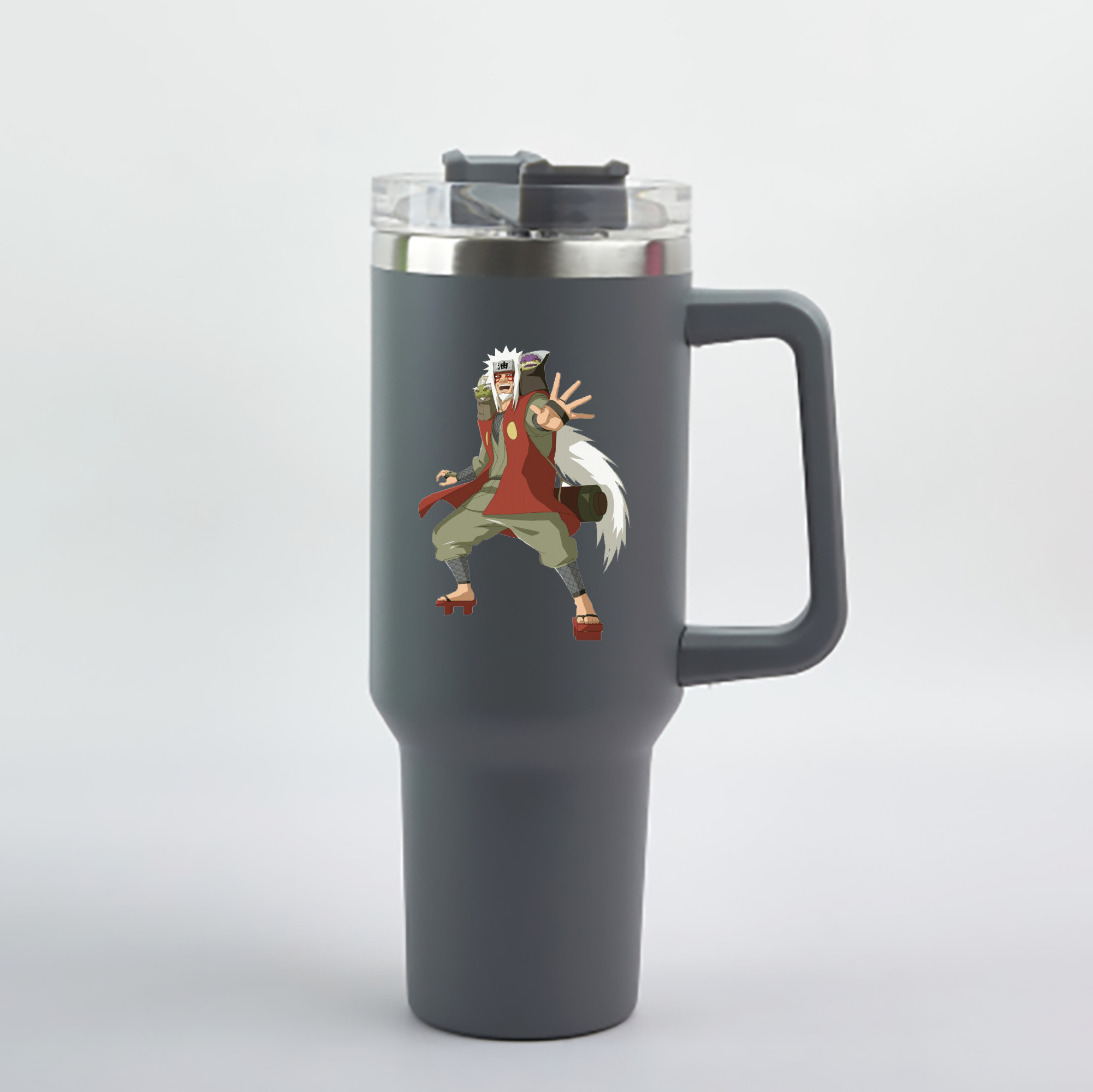 （画像用） NARUTO -ナルト- 自来也（じらいや） Jiraiya 1200mL車用タンブラー - クリスタルステッカー（プラスチックストロー付き）