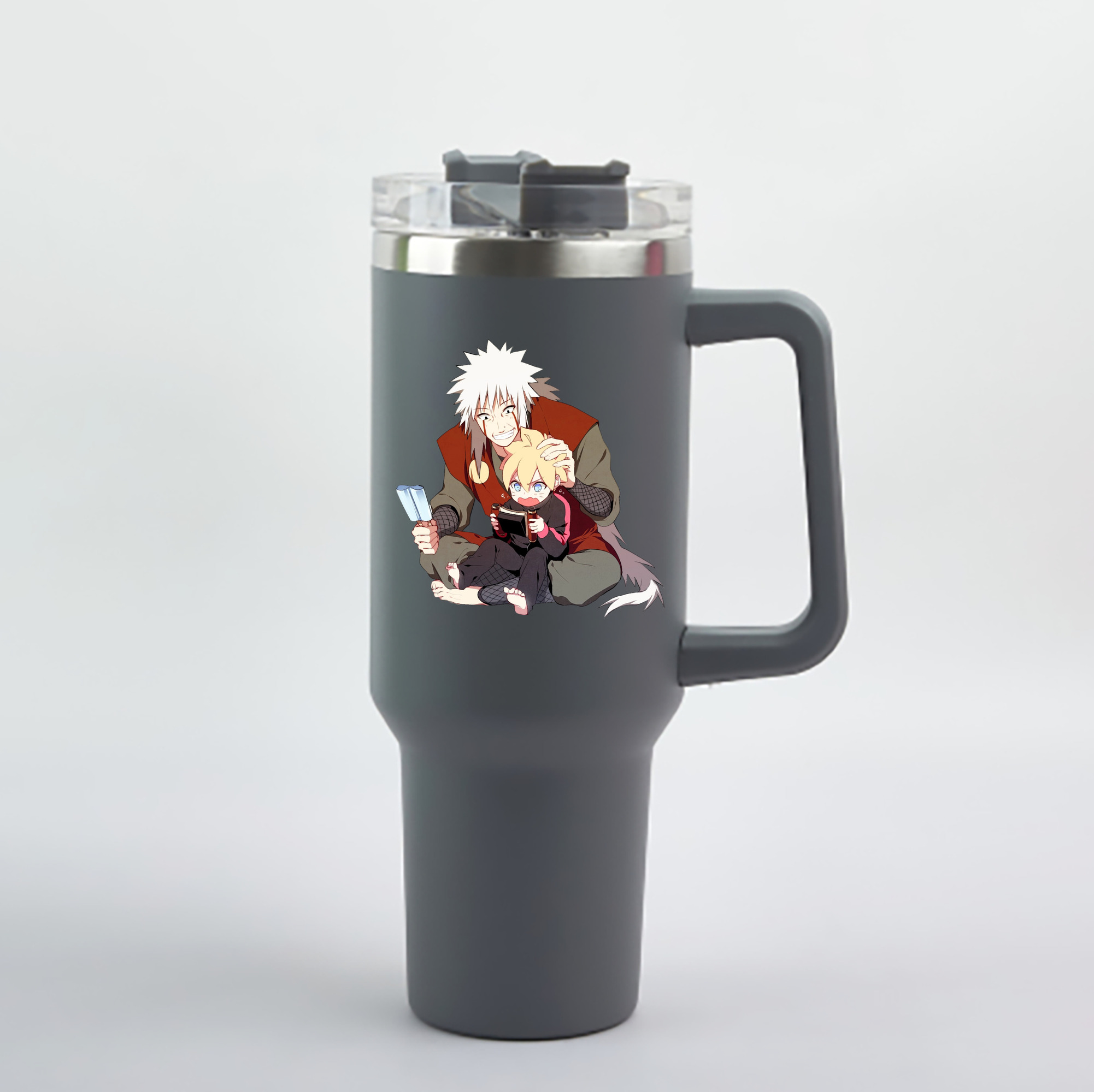 （画像用） NARUTO -ナルト- 自来也（じらいや） Jiraiya 1200mL車用タンブラー - クリスタルステッカー（プラスチックストロー付き）