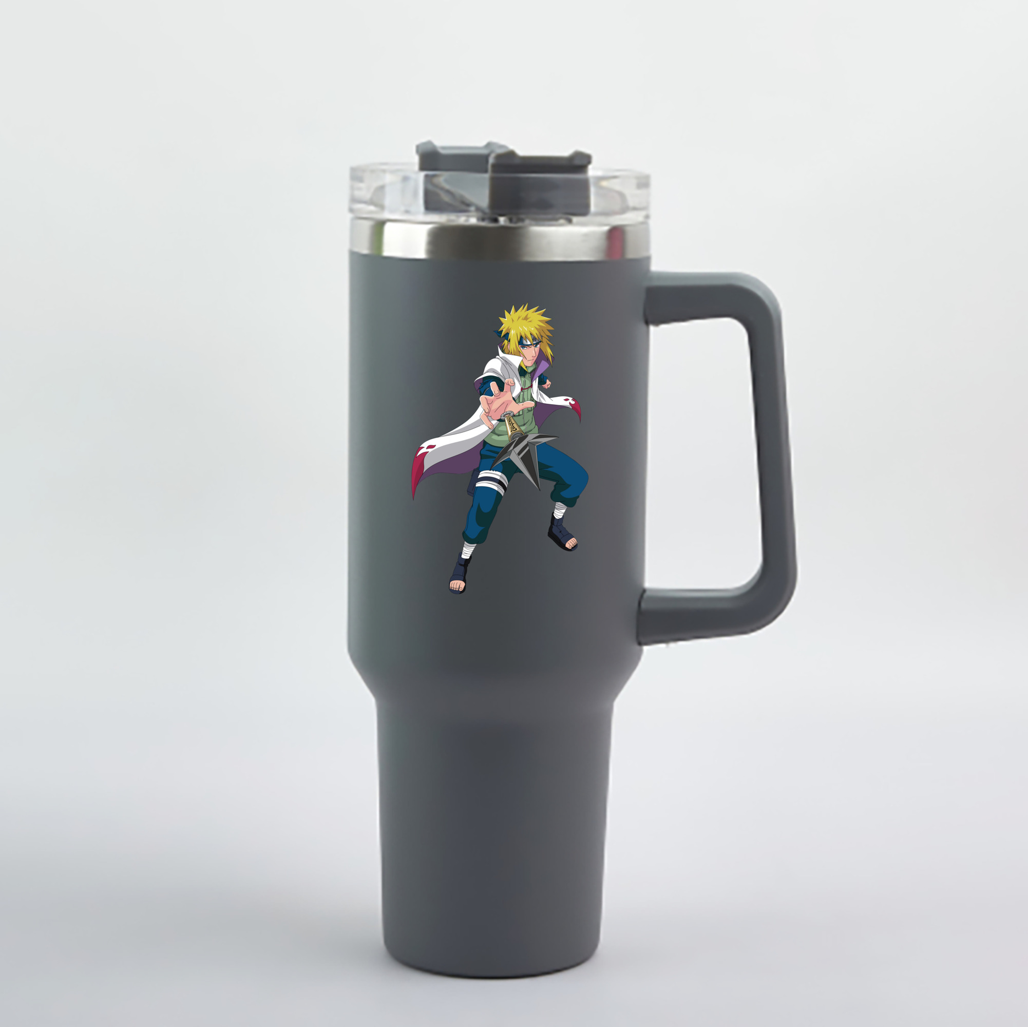 （画像用） NARUTO -ナルト- 波風 ミナト Namikaze Minato 1200mL車用タンブラー - クリスタルステッカー（プラスチックストロー付き）