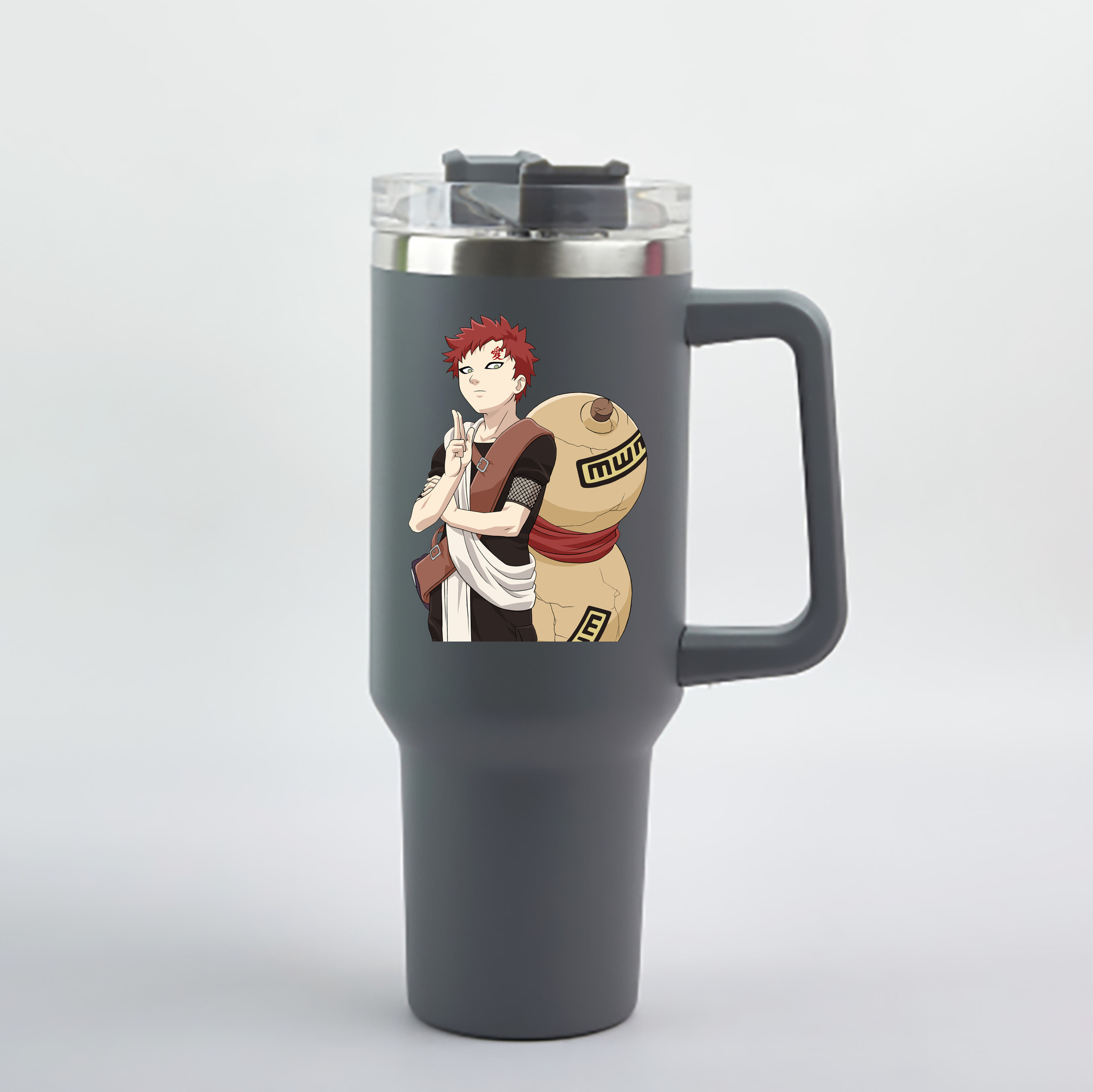（画像用） NARUTO -ナルト- ガアラ Gaara 1200mL車用タンブラー - クリスタルステッカー（プラスチックストロー付き）