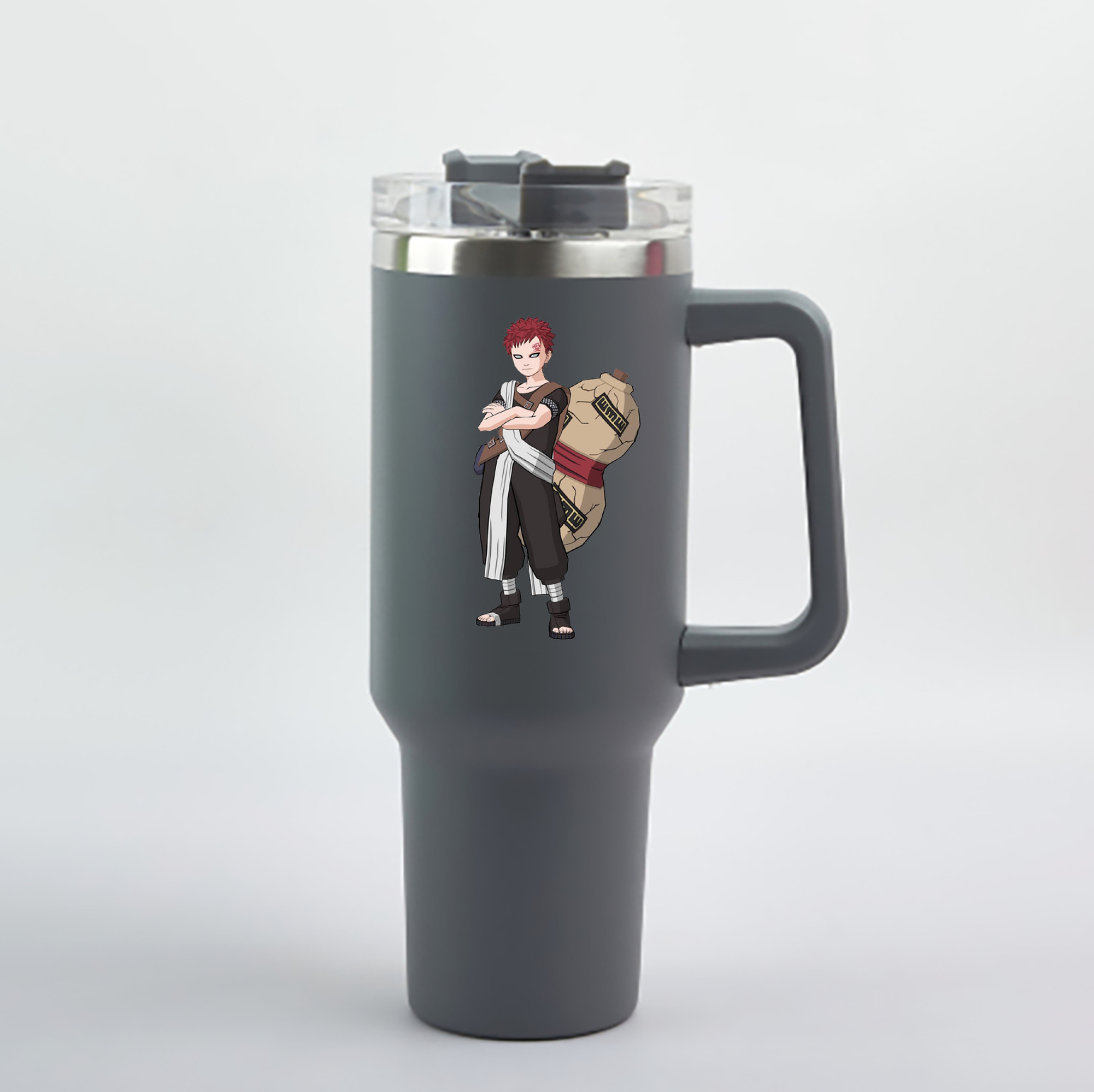 （画像用） NARUTO -ナルト- ガアラ Gaara 1200mL車用タンブラー - クリスタルステッカー（プラスチックストロー付き）