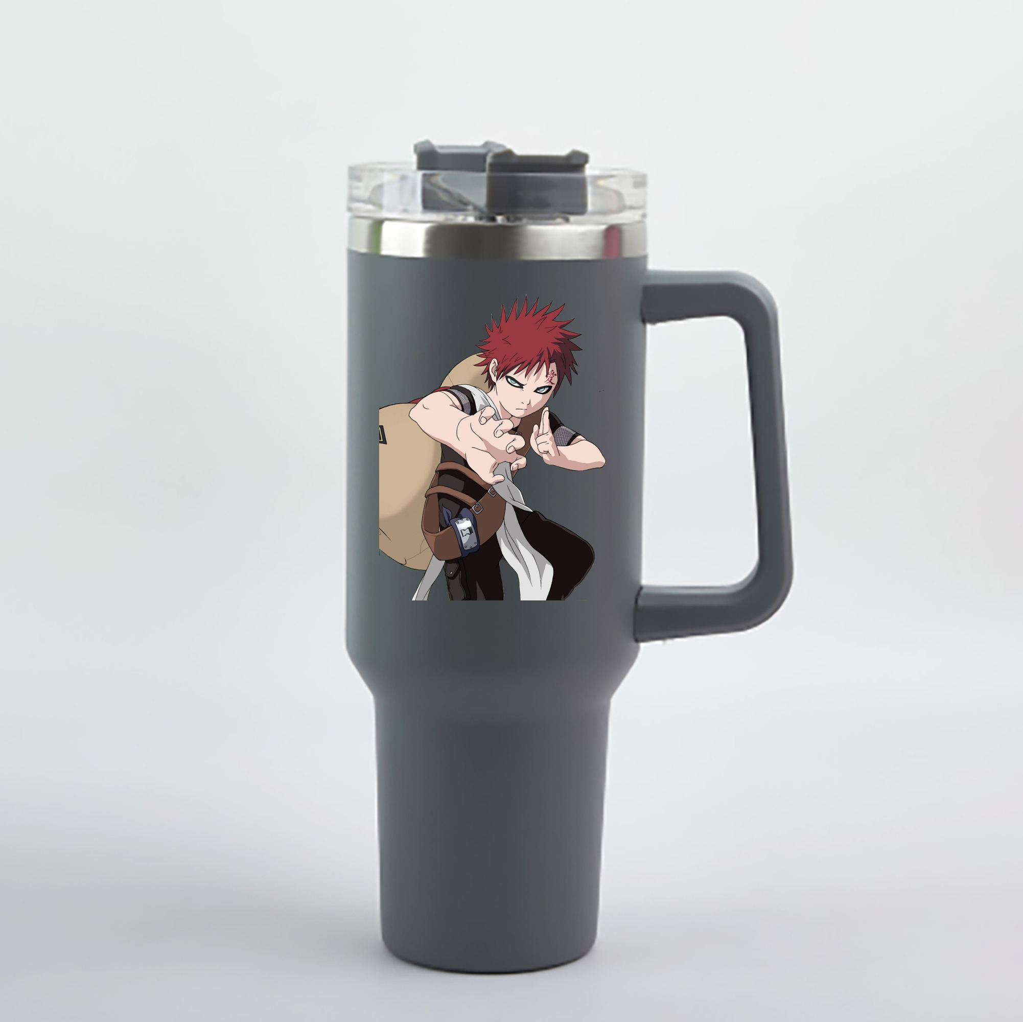 （画像用） NARUTO -ナルト- ガアラ Gaara 1200mL車用タンブラー - クリスタルステッカー（プラスチックストロー付き）