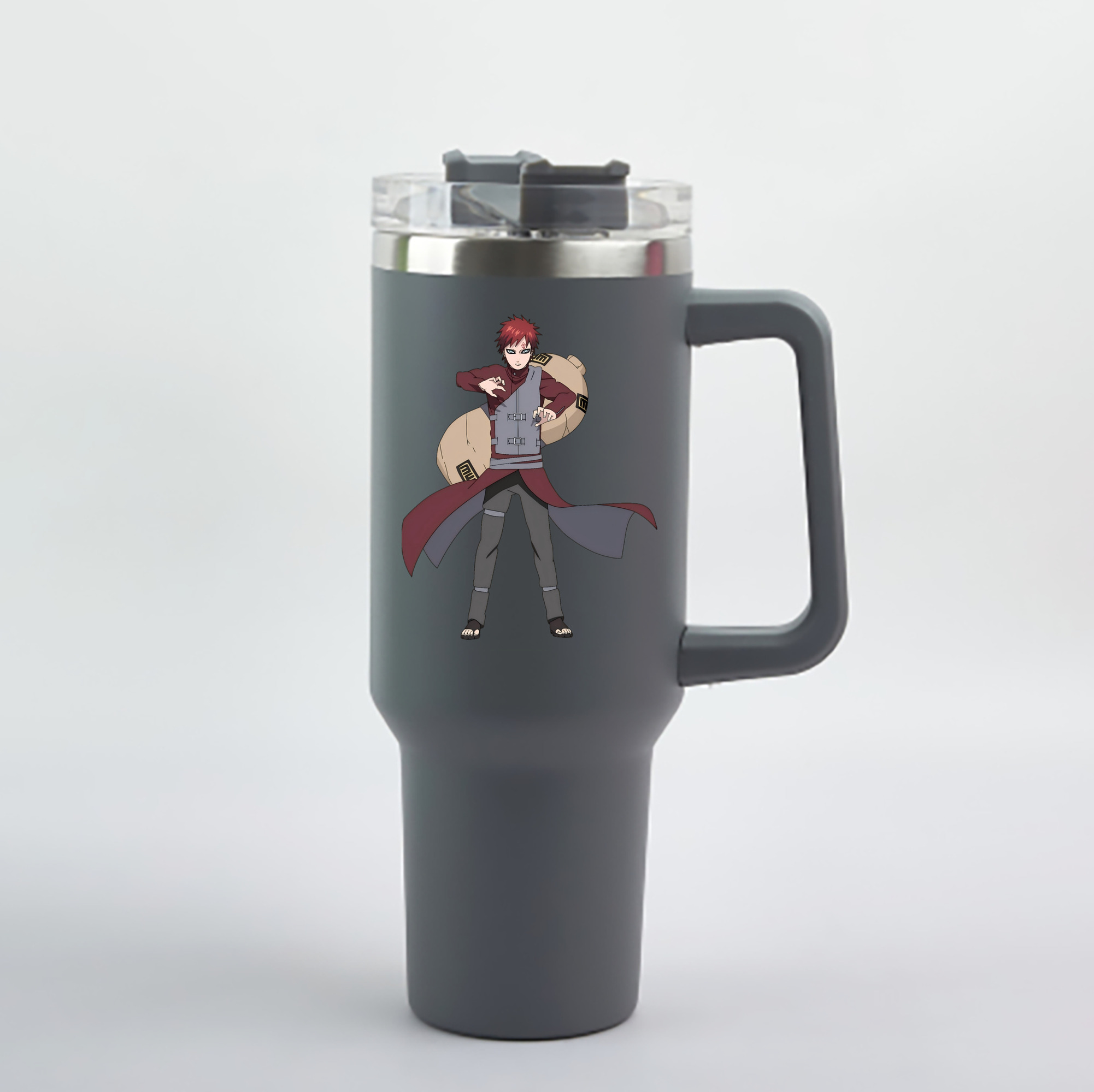 （画像用） NARUTO -ナルト- ガアラ Gaara 1200mL車用タンブラー - クリスタルステッカー（プラスチックストロー付き）