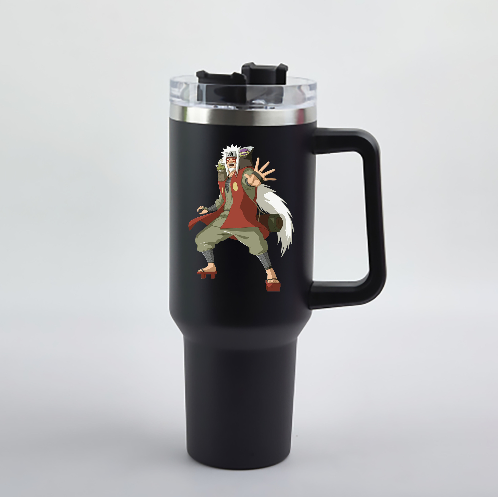 （画像用） NARUTO -ナルト- 自来也（じらいや） Jiraiya 1200mL車用タンブラー - クリスタルステッカー（プラスチックストロー付き）