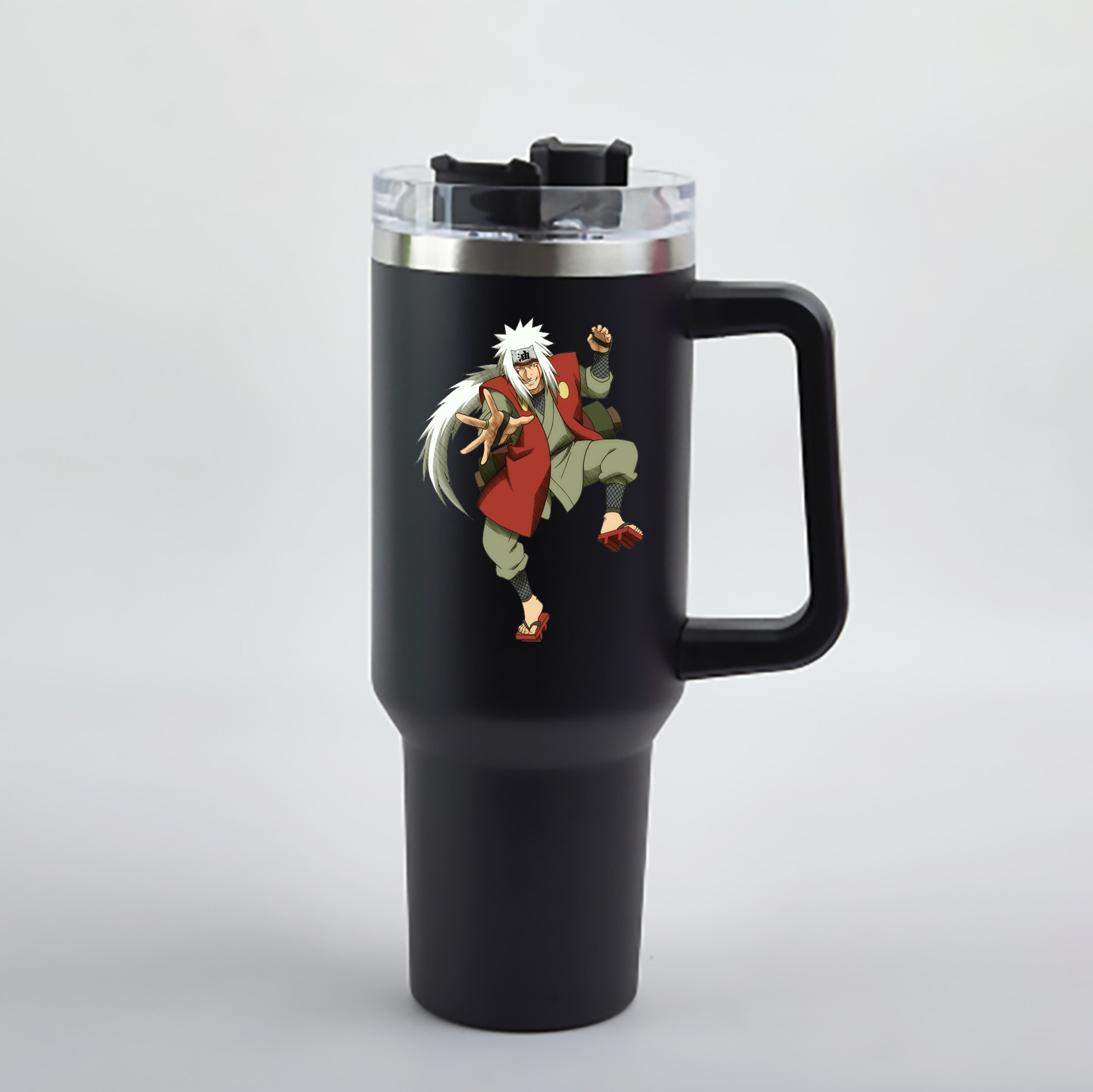 （画像用） NARUTO -ナルト- 自来也（じらいや） Jiraiya 1200mL車用タンブラー - クリスタルステッカー（プラスチックストロー付き）