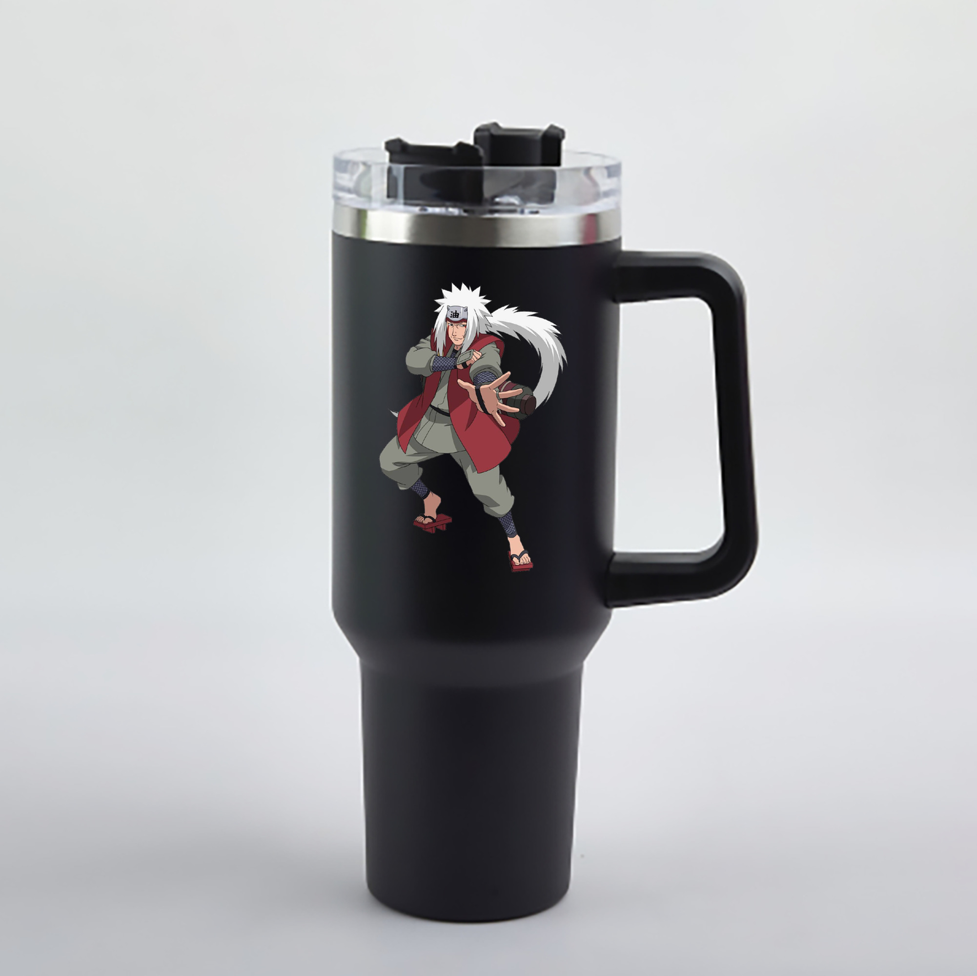 （画像用） NARUTO -ナルト- 自来也（じらいや） Jiraiya 1200mL車用タンブラー - クリスタルステッカー（プラスチックストロー付き）