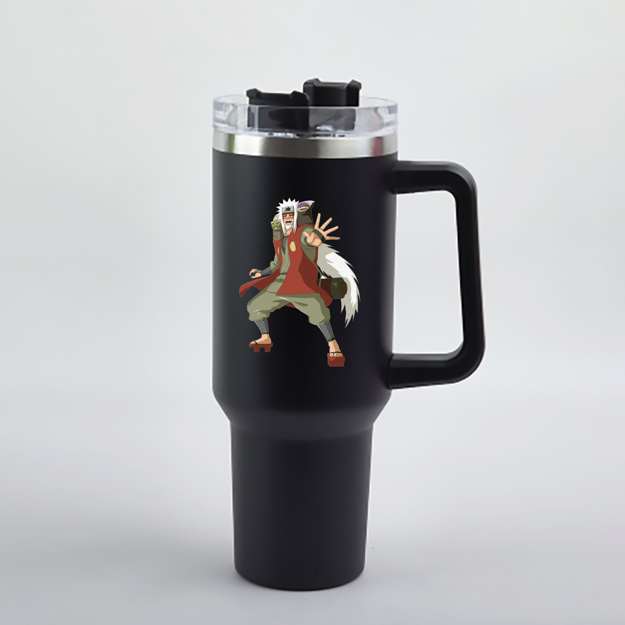（画像用） NARUTO -ナルト- 自来也（じらいや） Jiraiya 1200mL車用タンブラー - クリスタルステッカー（プラスチックストロー付き）