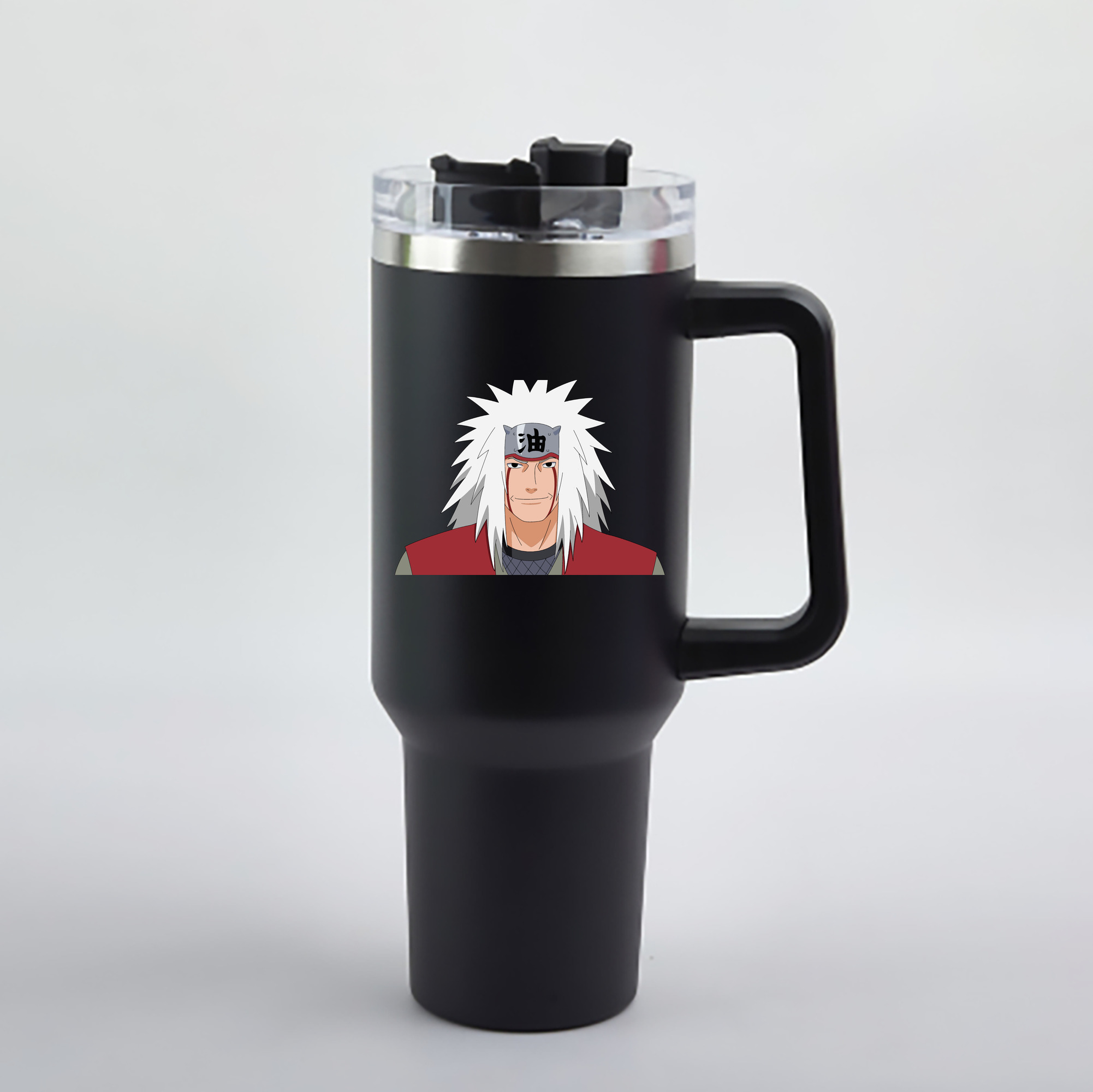 （画像用） NARUTO -ナルト- 自来也（じらいや） Jiraiya 1200mL車用タンブラー - クリスタルステッカー（プラスチックストロー付き）
