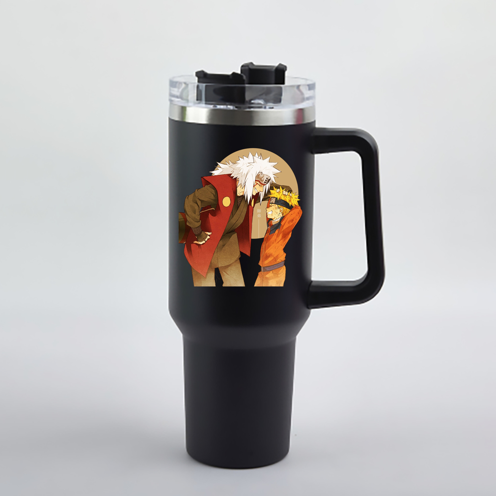 （画像用） NARUTO -ナルト- 自来也（じらいや） Jiraiya 1200mL車用タンブラー - クリスタルステッカー（プラスチックストロー付き）