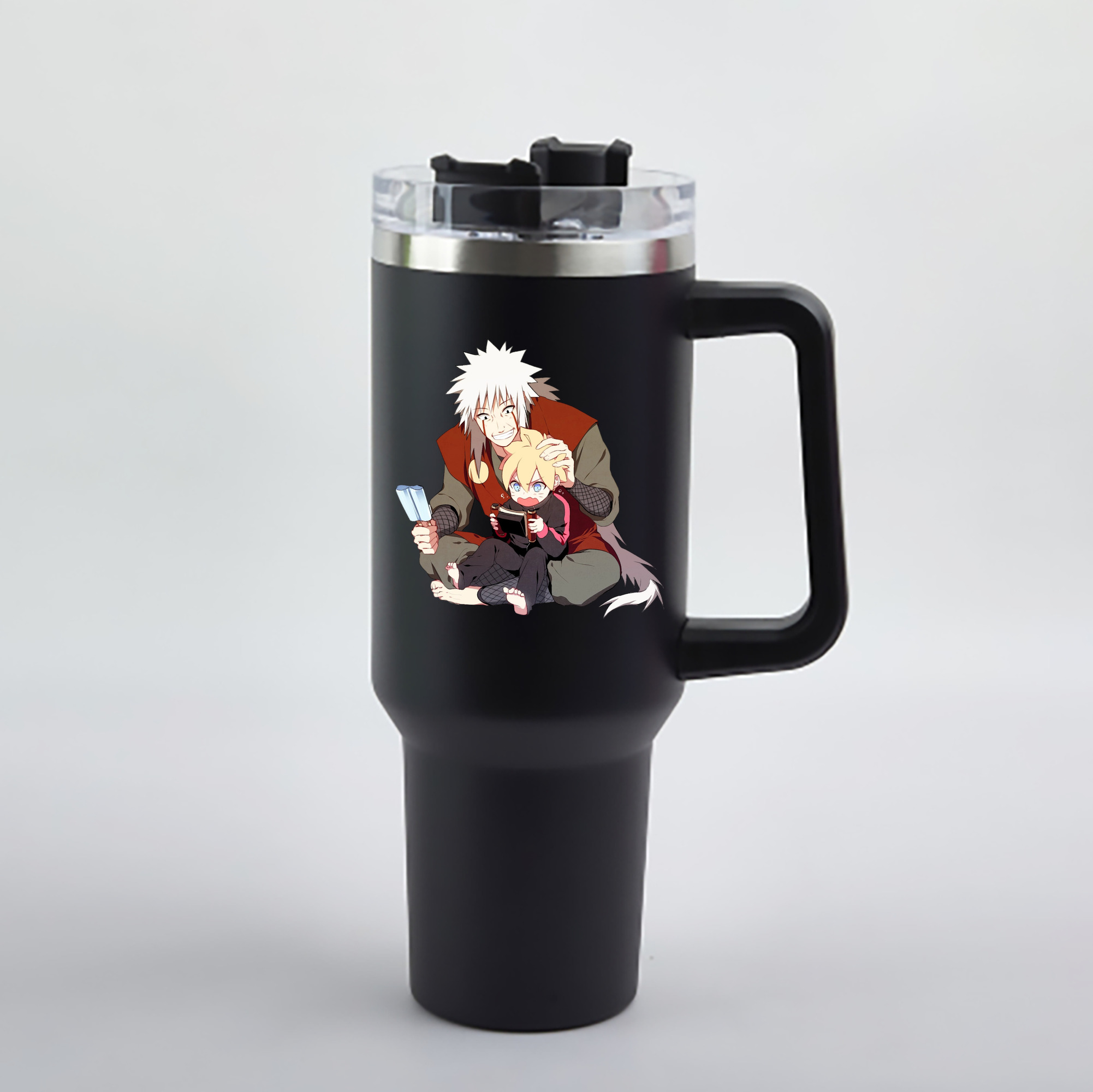 （画像用） NARUTO -ナルト- 自来也（じらいや） Jiraiya 1200mL車用タンブラー - クリスタルステッカー（プラスチックストロー付き）