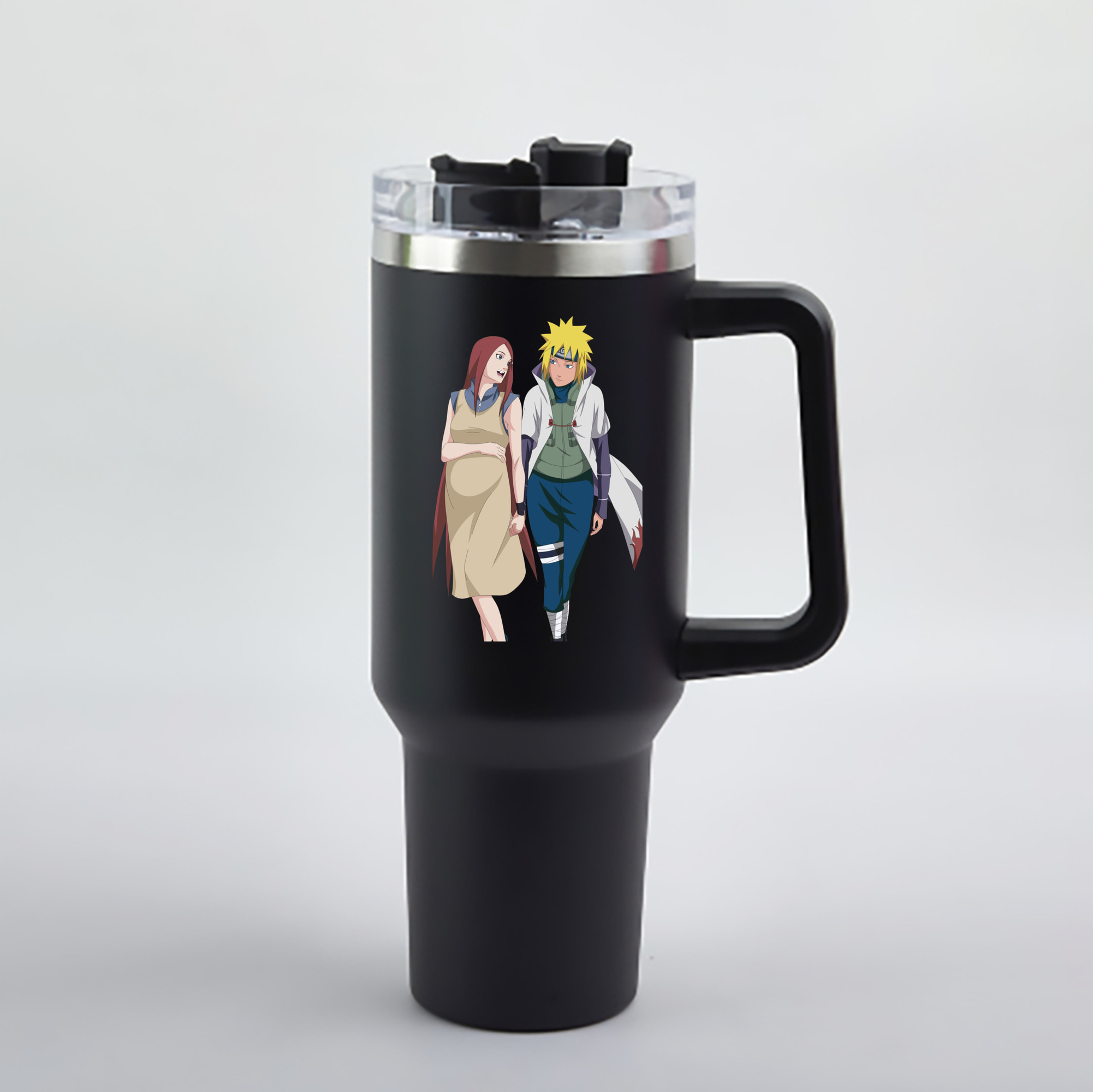 （画像用） NARUTO -ナルト- 波風 ミナト Namikaze Minato 1200mL車用タンブラー - クリスタルステッカー（プラスチックストロー付き）
