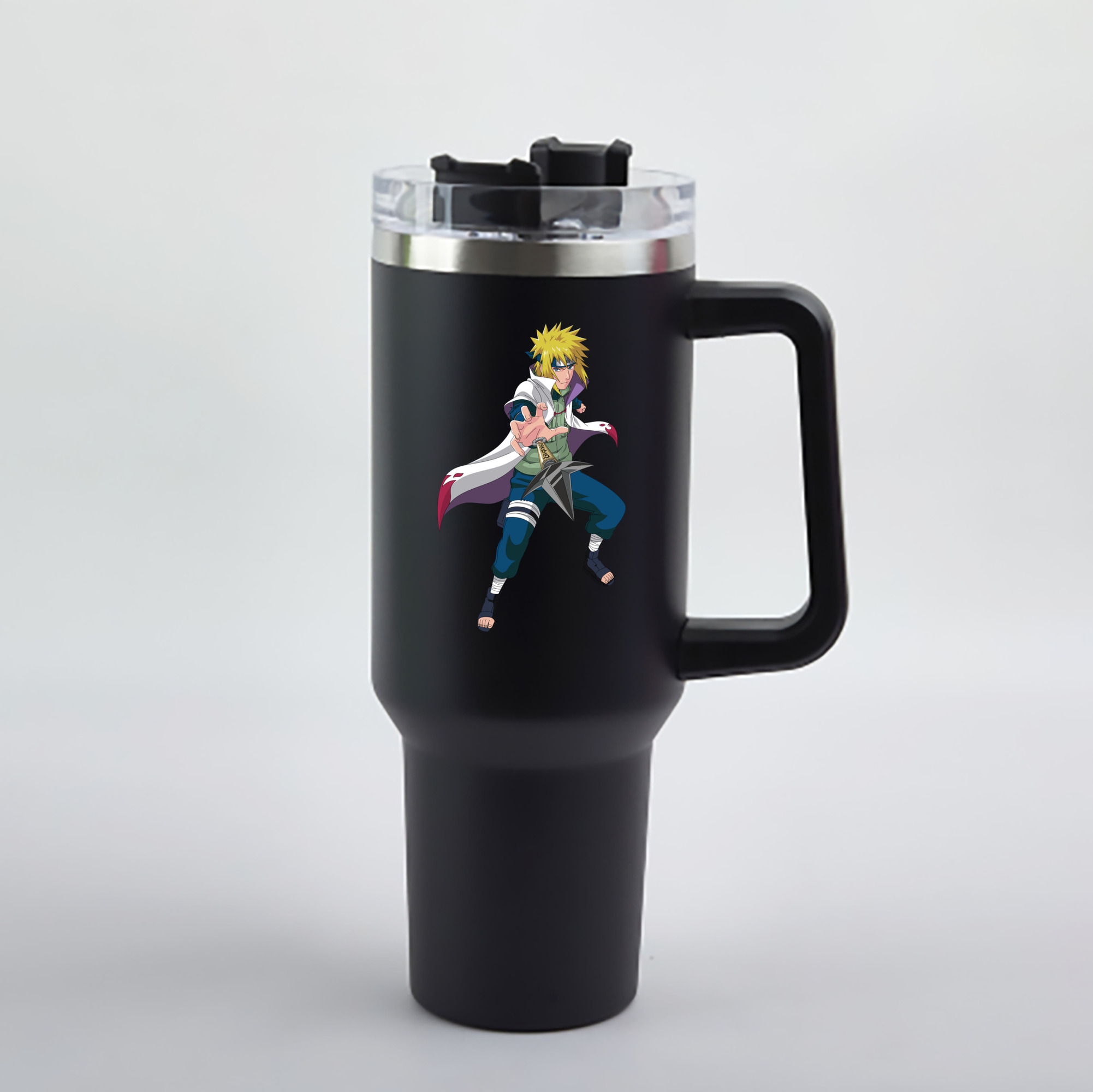 （画像用） NARUTO -ナルト- 波風 ミナト Namikaze Minato 1200mL車用タンブラー - クリスタルステッカー（プラスチックストロー付き）