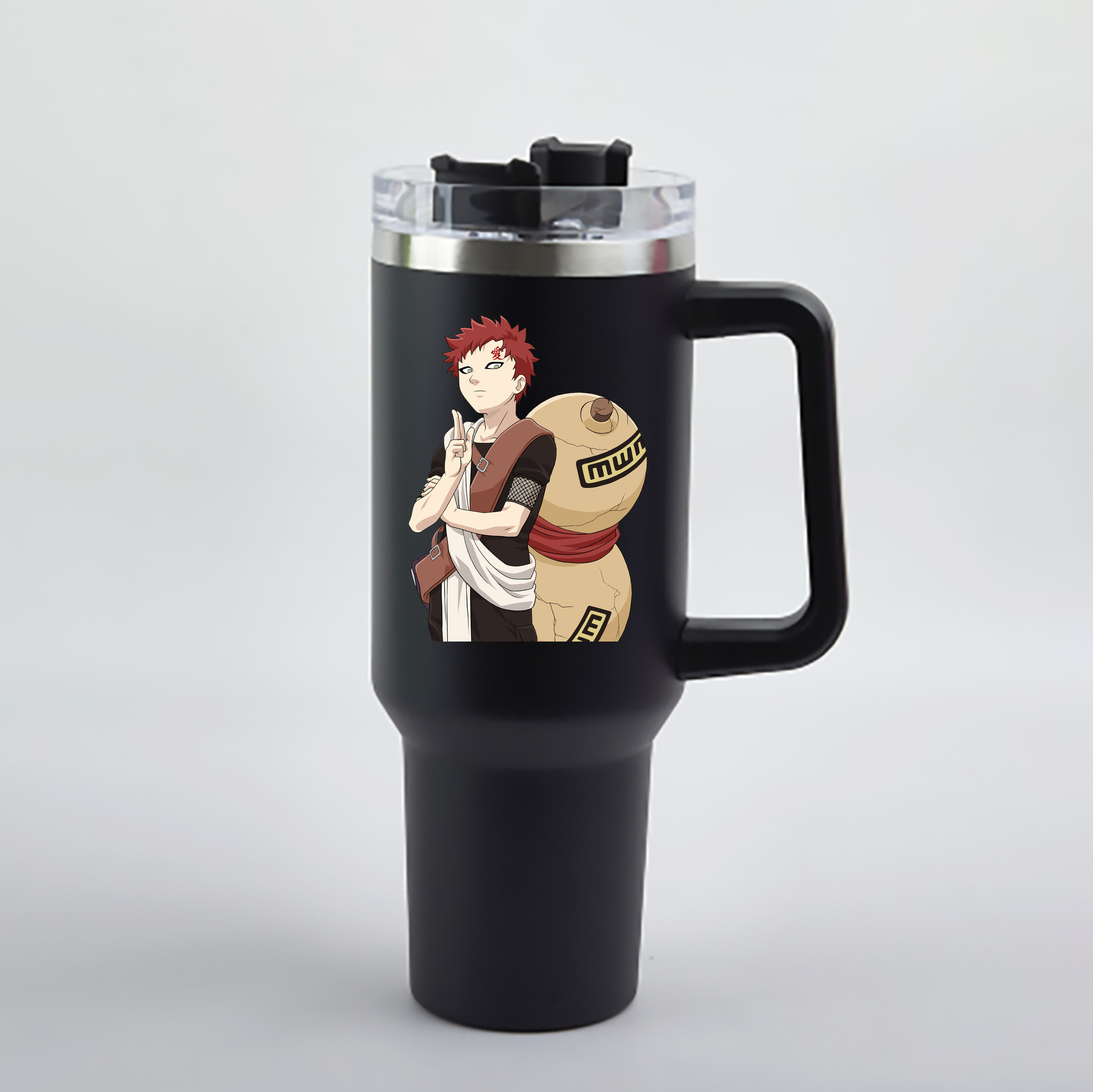 （画像用） NARUTO -ナルト- ガアラ Gaara 1200mL車用タンブラー - クリスタルステッカー（プラスチックストロー付き）