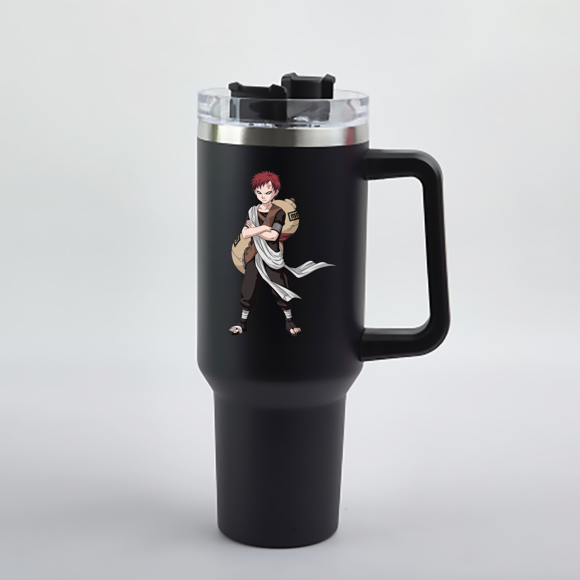 （画像用） NARUTO -ナルト- ガアラ Gaara 1200mL車用タンブラー - クリスタルステッカー（プラスチックストロー付き）