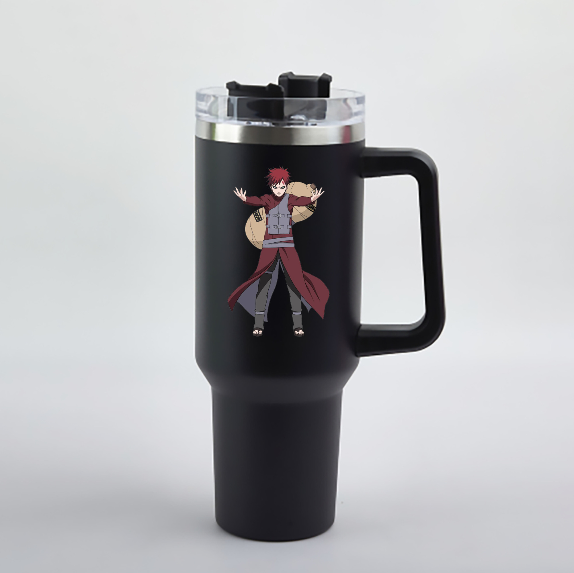 （画像用） NARUTO -ナルト- ガアラ Gaara 1200mL車用タンブラー - クリスタルステッカー（プラスチックストロー付き）