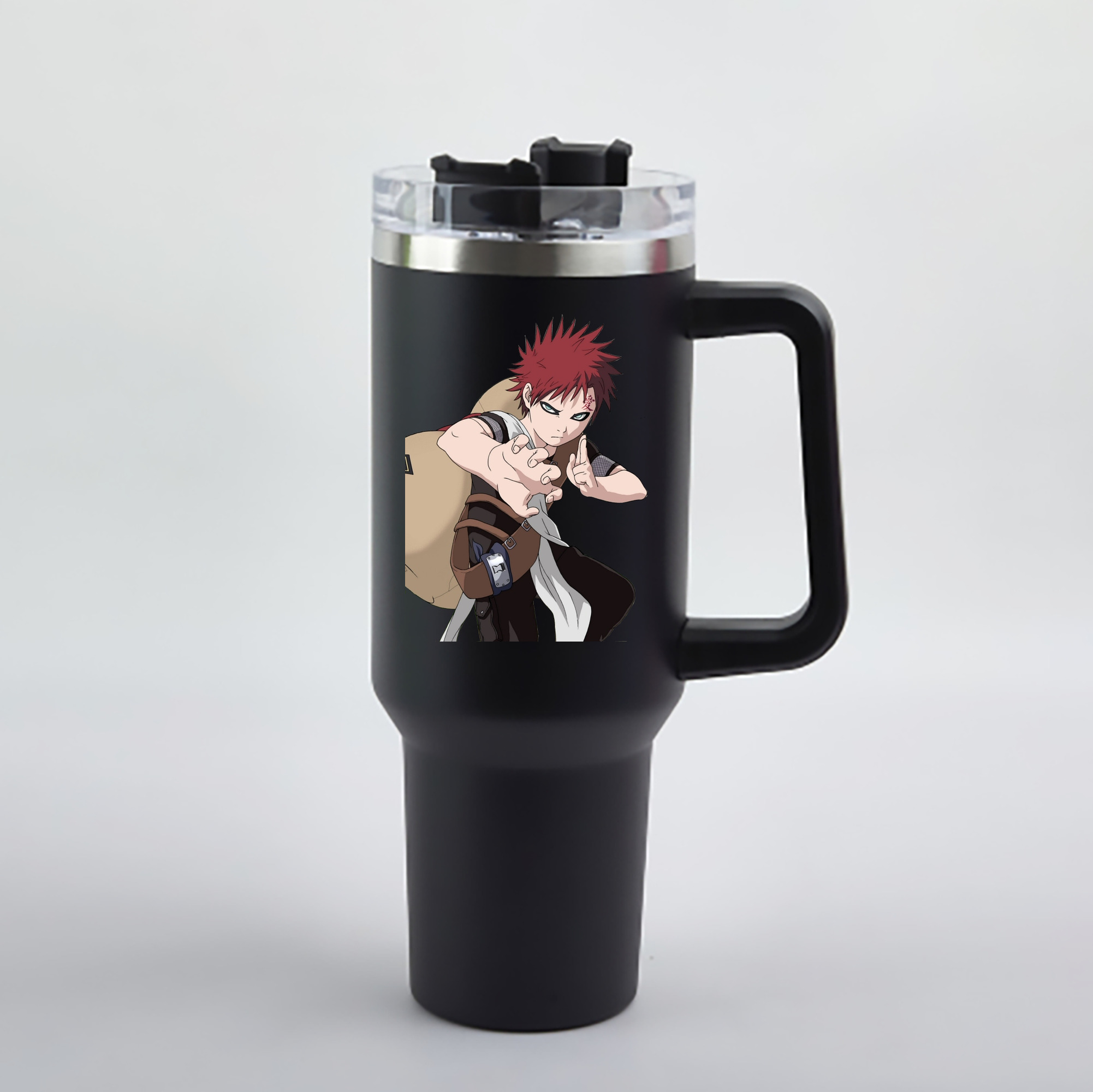（画像用） NARUTO -ナルト- ガアラ Gaara 1200mL車用タンブラー - クリスタルステッカー（プラスチックストロー付き）