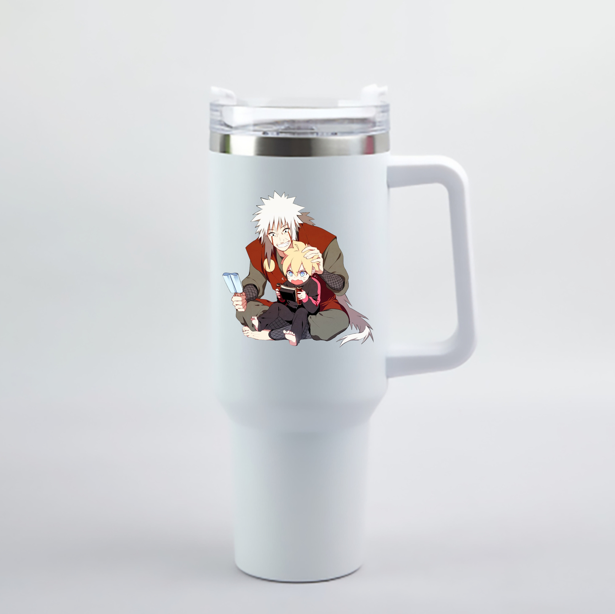 （画像用） NARUTO -ナルト- 自来也（じらいや） Jiraiya 1200mL車用タンブラー - クリスタルステッカー（プラスチックストロー付き）