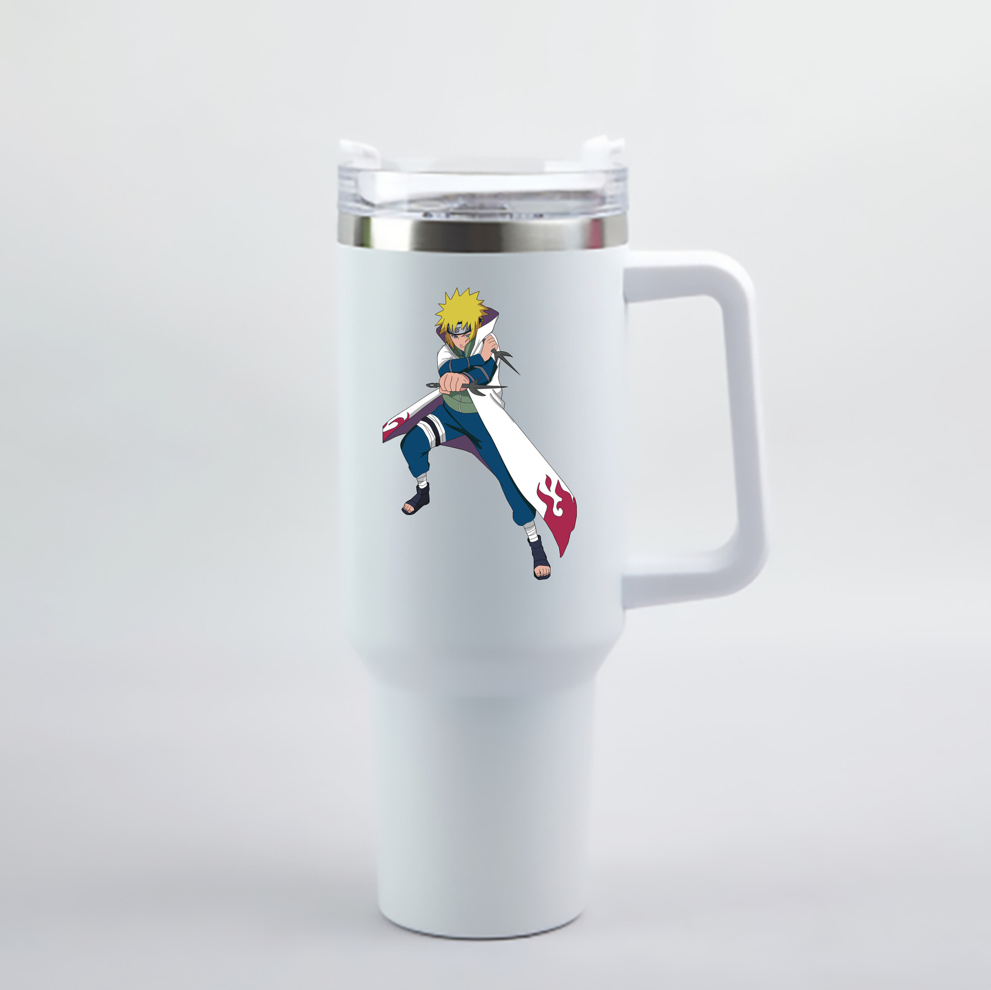 （画像用） NARUTO -ナルト- 波風 ミナト Namikaze Minato 1200mL車用タンブラー - クリスタルステッカー（プラスチックストロー付き）