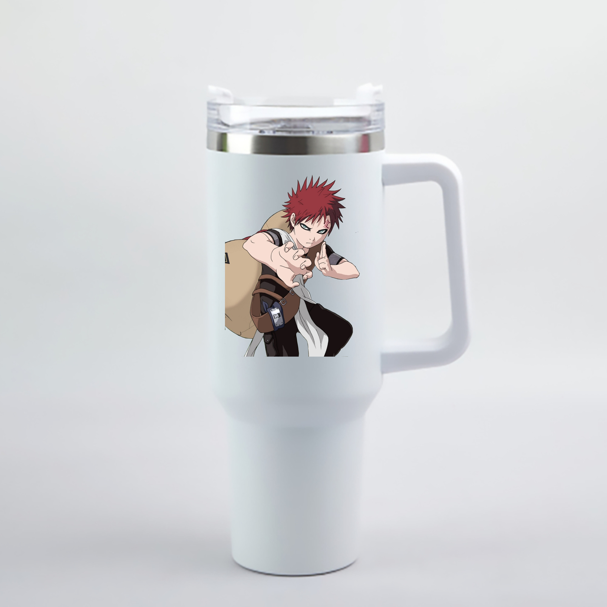 （画像用） NARUTO -ナルト- ガアラ Gaara 1200mL車用タンブラー - クリスタルステッカー（プラスチックストロー付き）