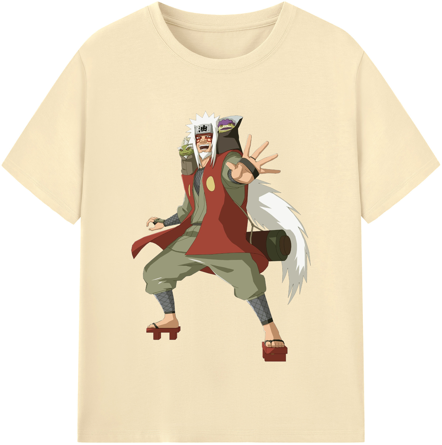 （画像用） NARUTO -ナルト- 自来也（じらいや） Jiraiya 綿100％半袖Tシャツ（フロントプリント）