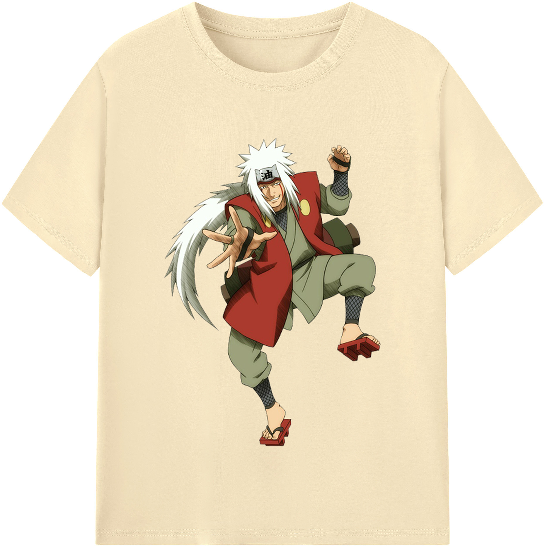 （画像用） NARUTO -ナルト- 自来也（じらいや） Jiraiya 綿100％半袖Tシャツ（フロントプリント）