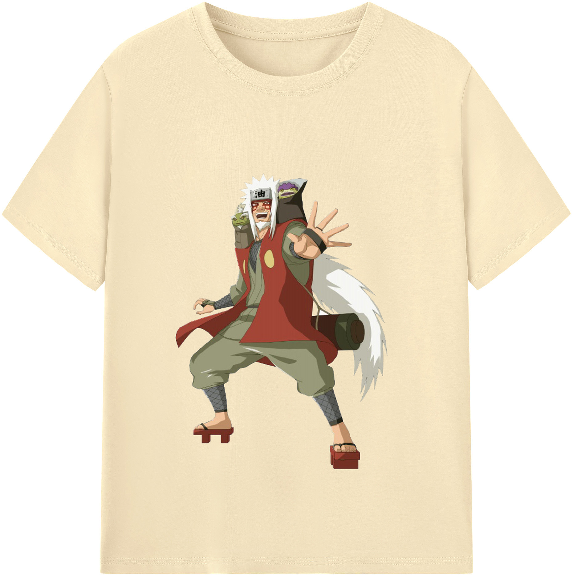 （画像用） NARUTO -ナルト- 自来也（じらいや） Jiraiya 綿100％半袖Tシャツ（フロントプリント）