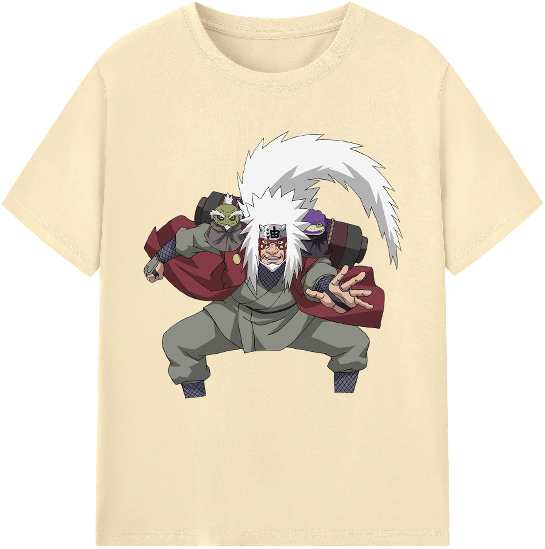 （画像用） NARUTO -ナルト- 自来也（じらいや） Jiraiya 綿100％半袖Tシャツ（フロントプリント）