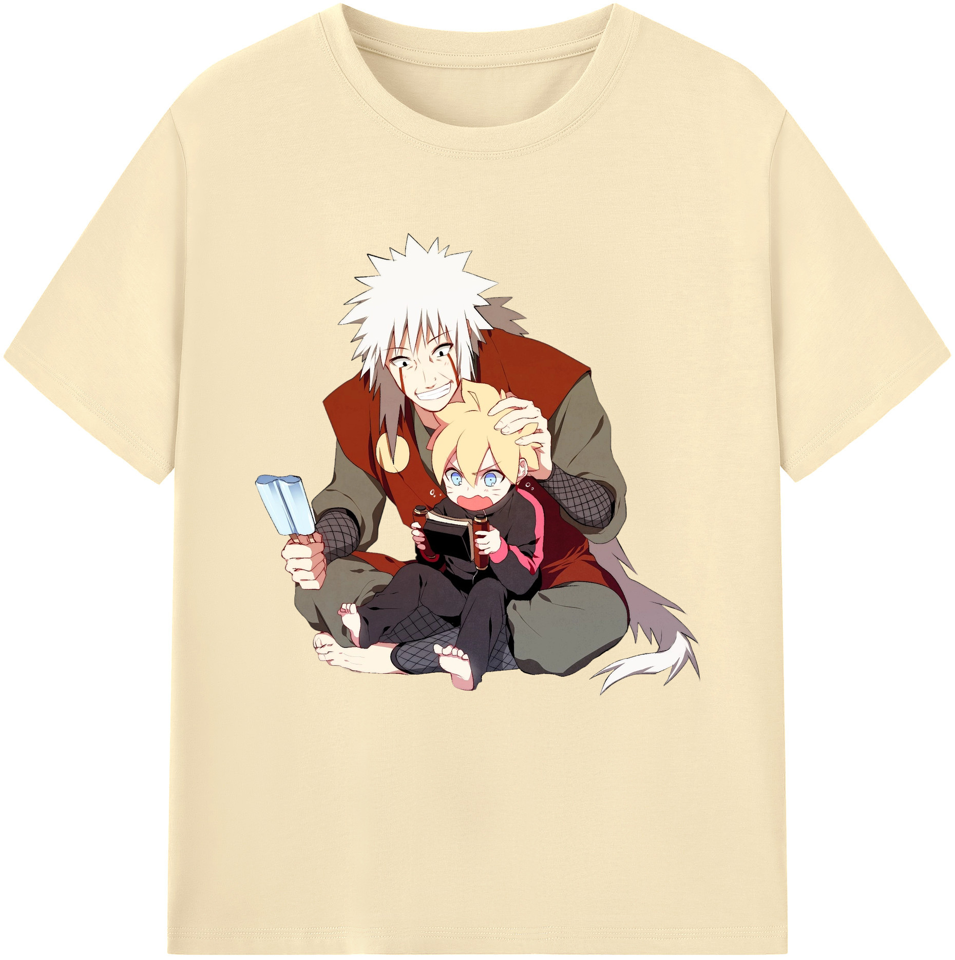 （画像用） NARUTO -ナルト- 自来也（じらいや） Jiraiya 綿100％半袖Tシャツ（フロントプリント）