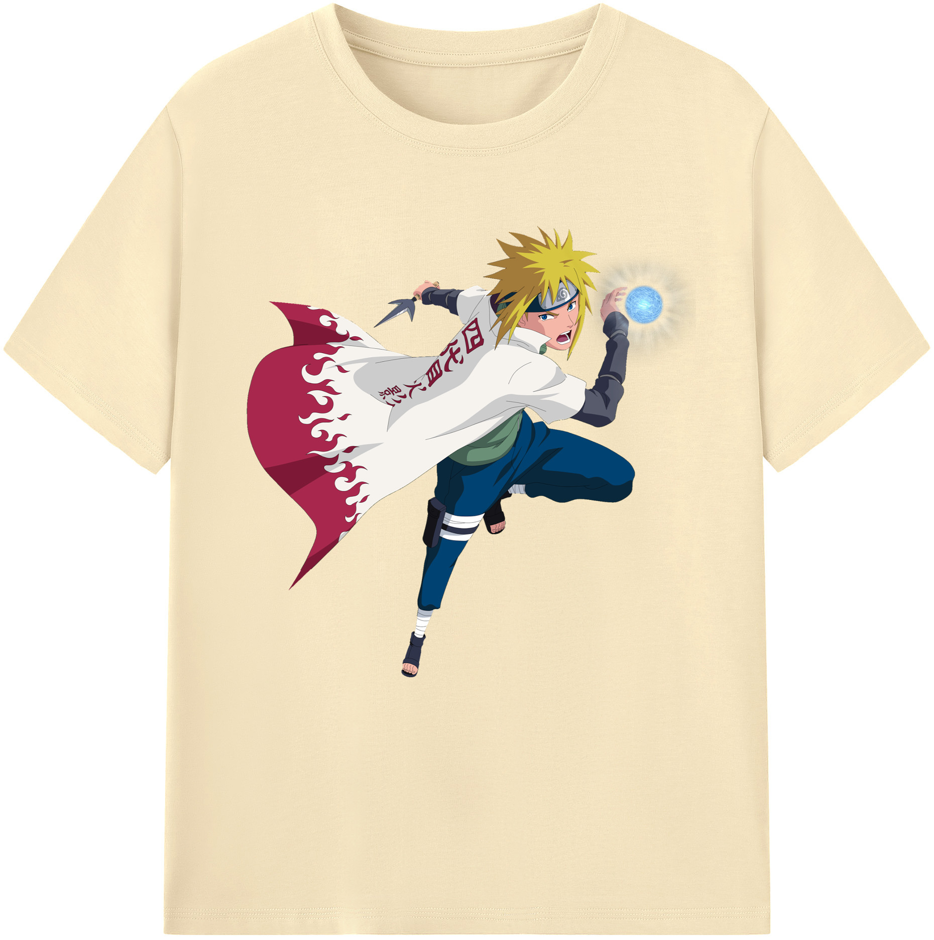 （画像用） NARUTO -ナルト- 波風 ミナト Namikaze Minato 綿100％半袖Tシャツ（フロントプリント）