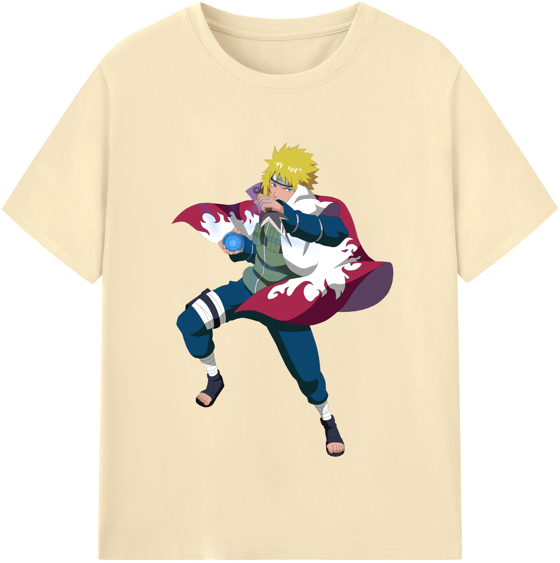 （画像用） NARUTO -ナルト- 波風 ミナト Namikaze Minato 綿100％半袖Tシャツ（フロントプリント）