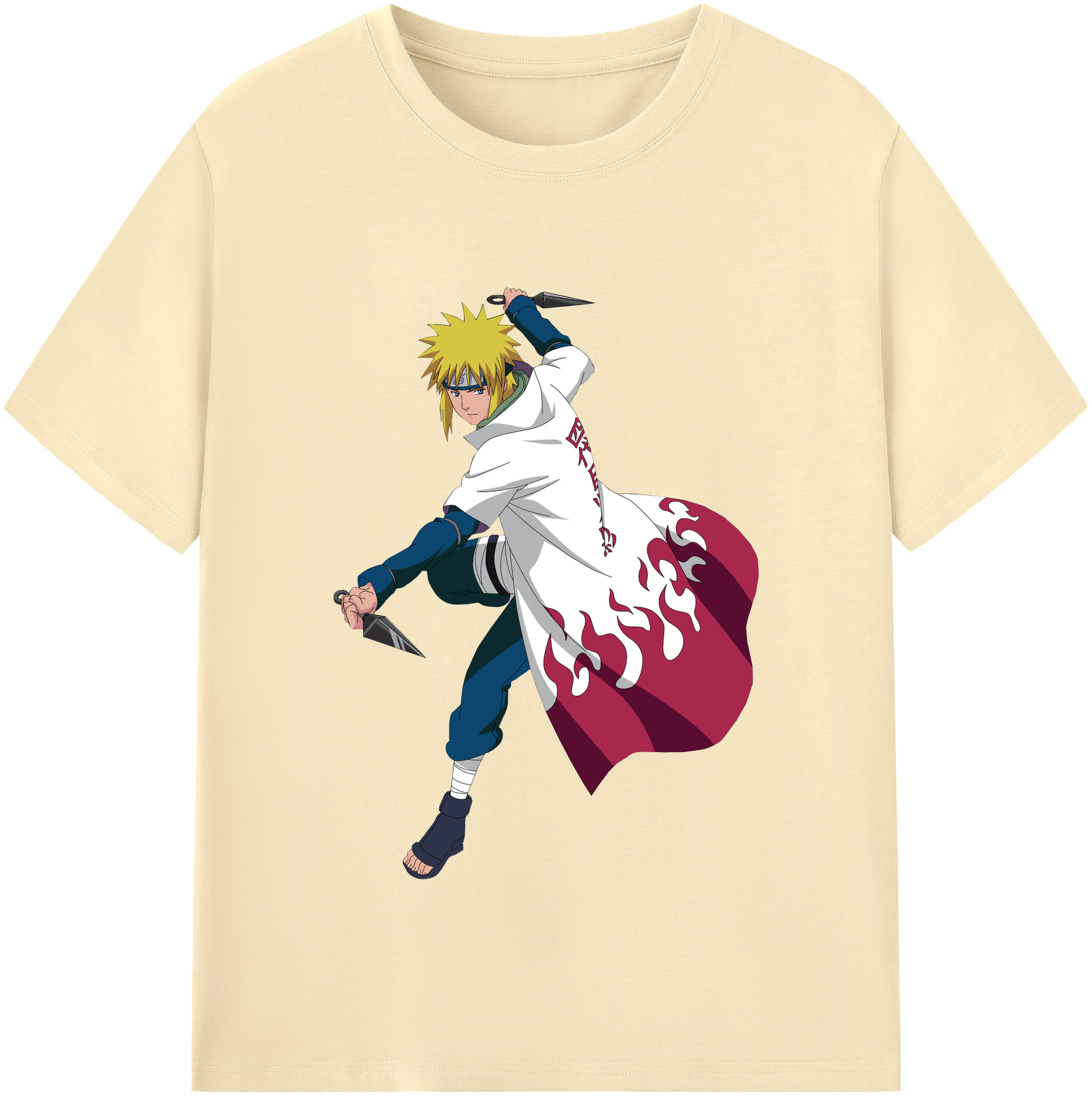（画像用） NARUTO -ナルト- 波風 ミナト Namikaze Minato 綿100％半袖Tシャツ（フロントプリント）