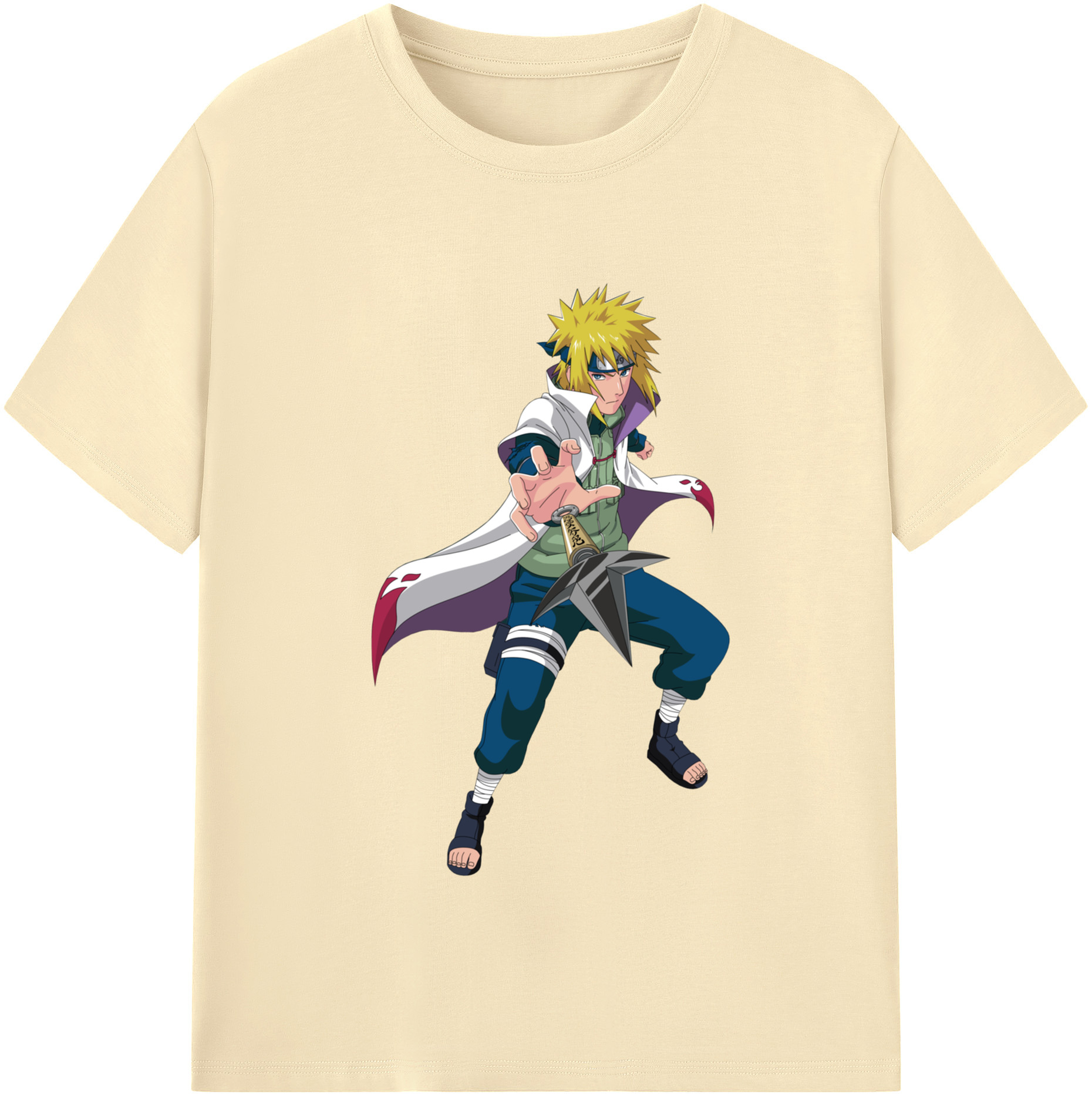 （画像用） NARUTO -ナルト- 波風 ミナト Namikaze Minato 綿100％半袖Tシャツ（フロントプリント）