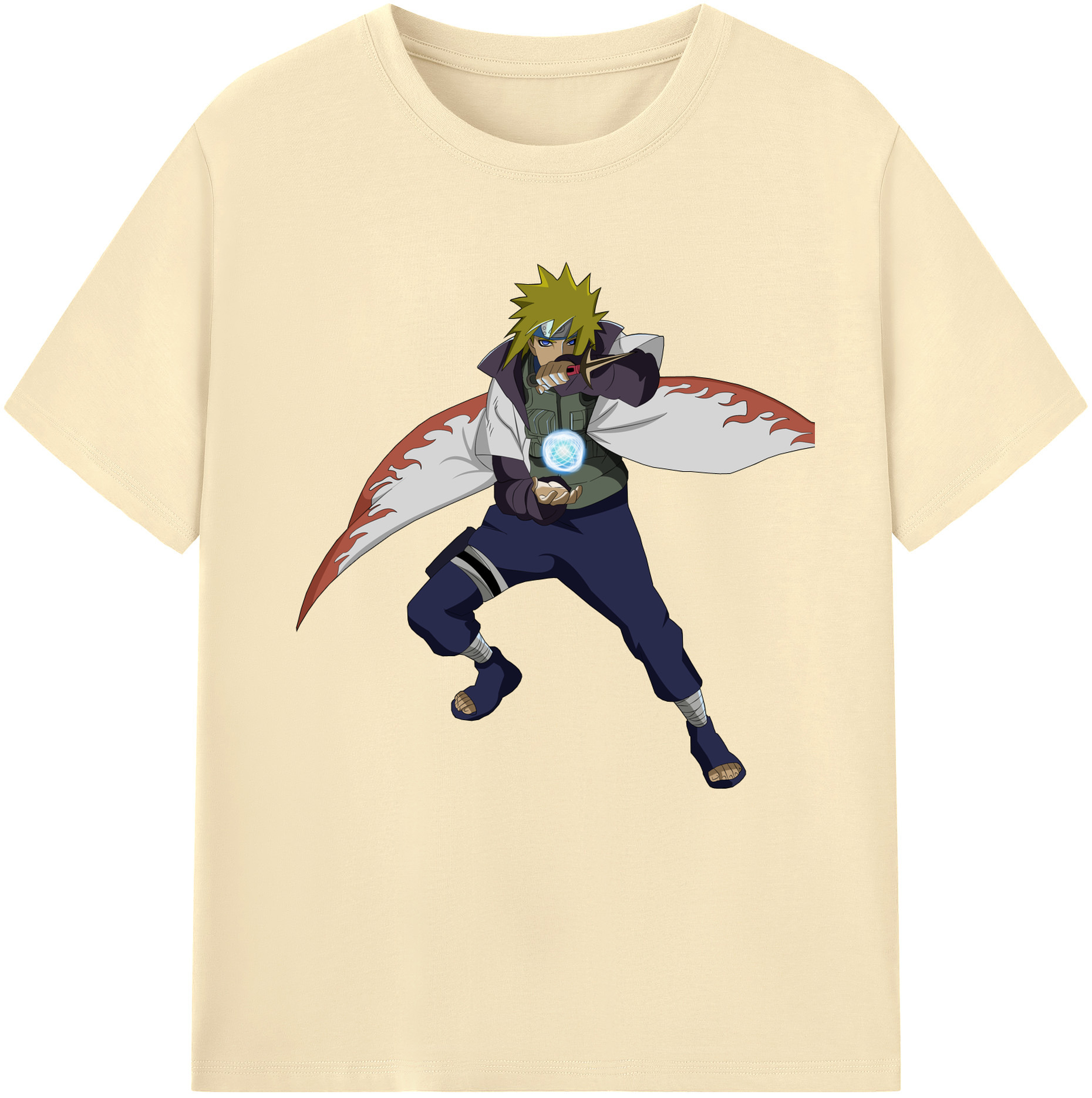 （画像用） NARUTO -ナルト- 波風 ミナト Namikaze Minato 綿100％半袖Tシャツ（フロントプリント）