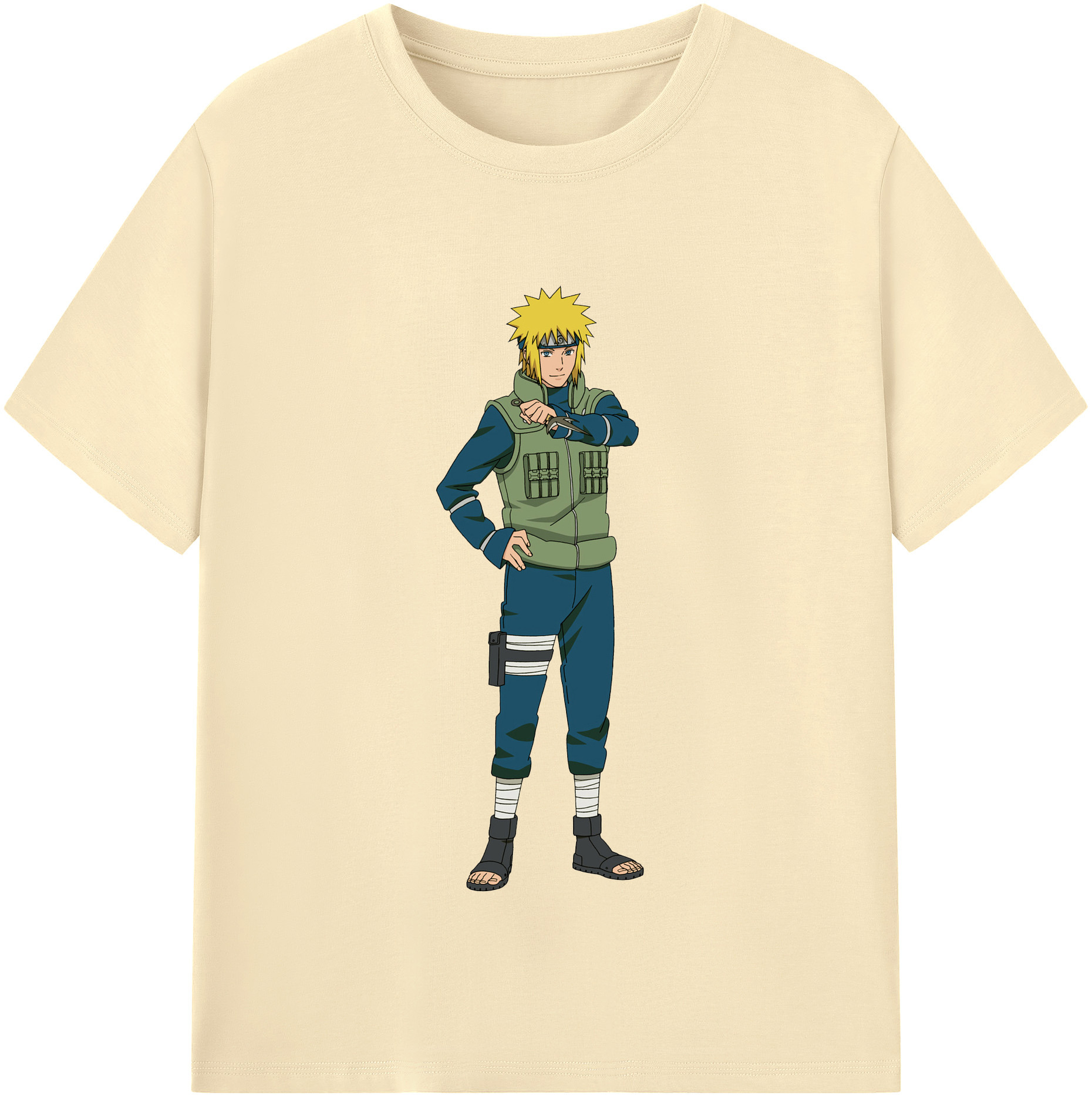 （画像用） NARUTO -ナルト- 波風 ミナト Namikaze Minato 綿100％半袖Tシャツ（フロントプリント）