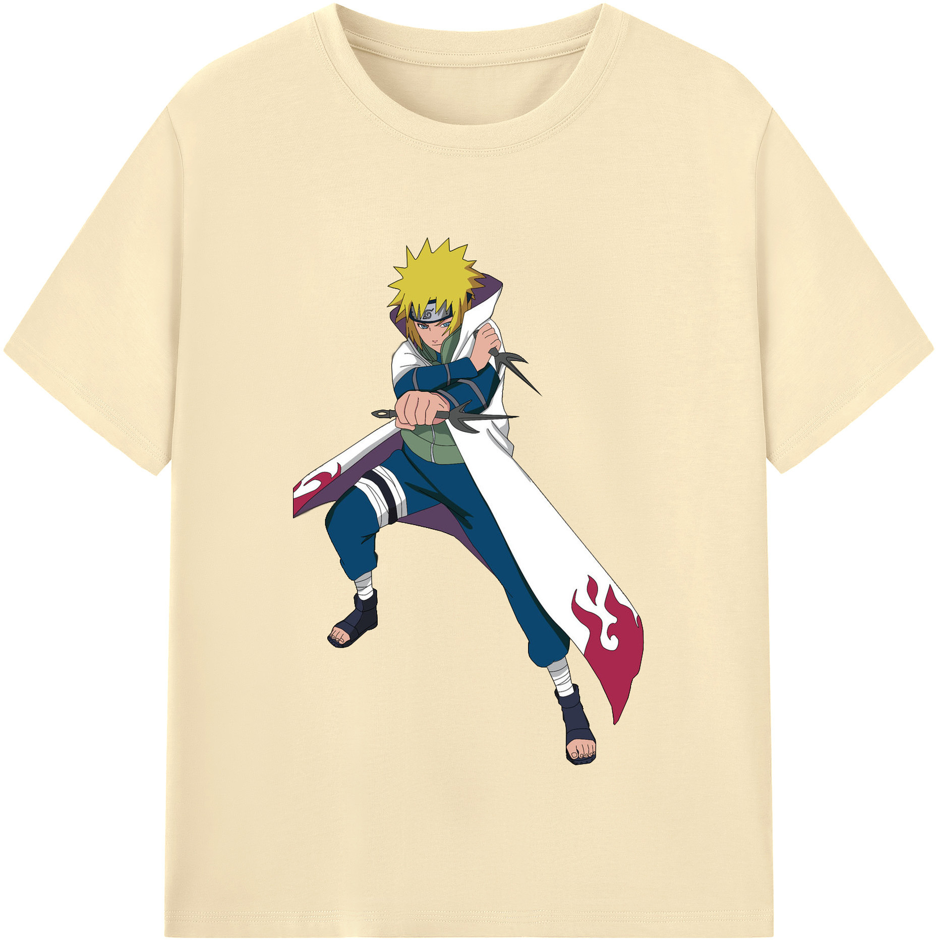 （画像用） NARUTO -ナルト- 波風 ミナト Namikaze Minato 綿100％半袖Tシャツ（フロントプリント）