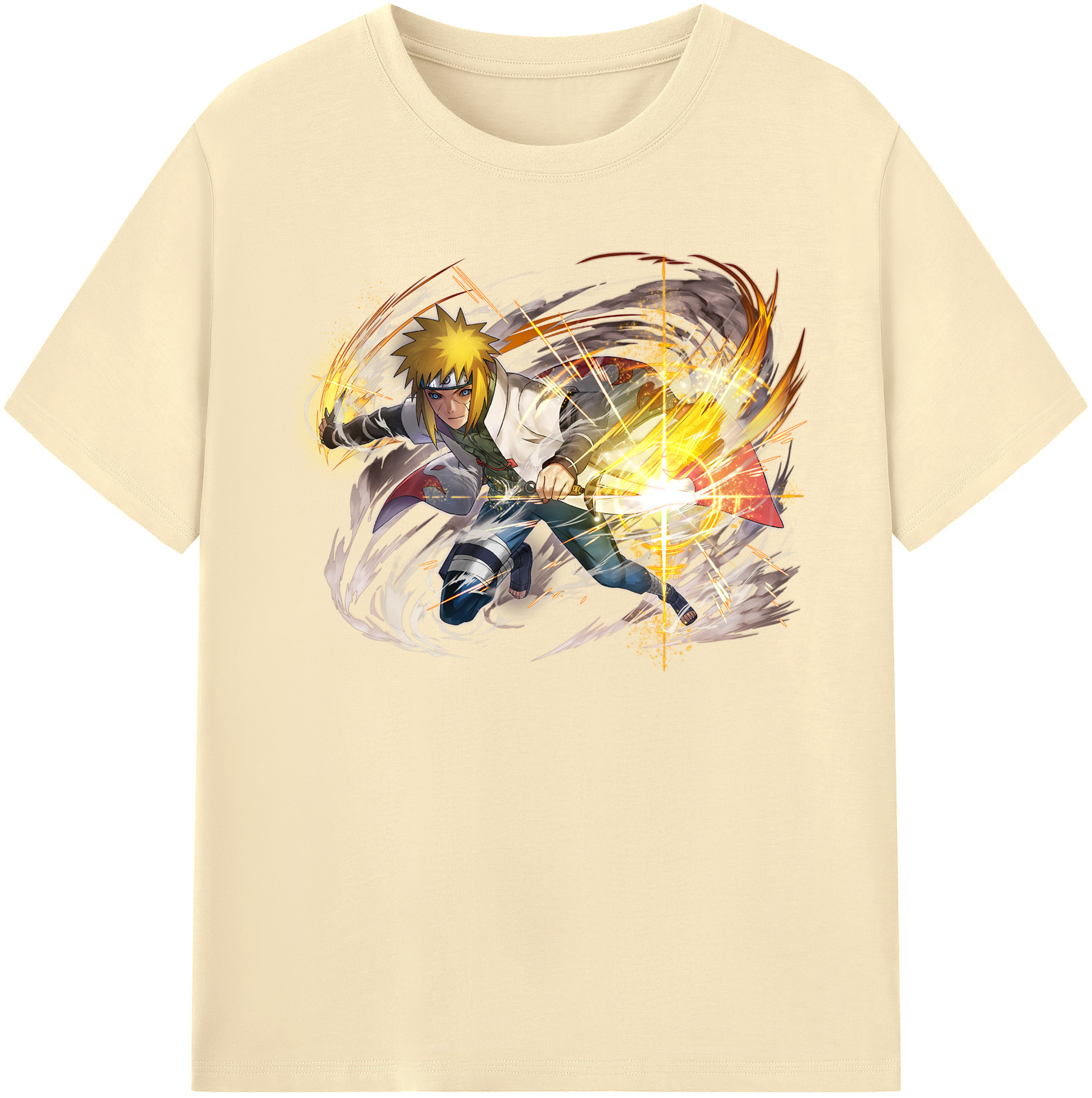 （画像用） NARUTO -ナルト- 波風 ミナト Namikaze Minato 綿100％半袖Tシャツ（フロントプリント）