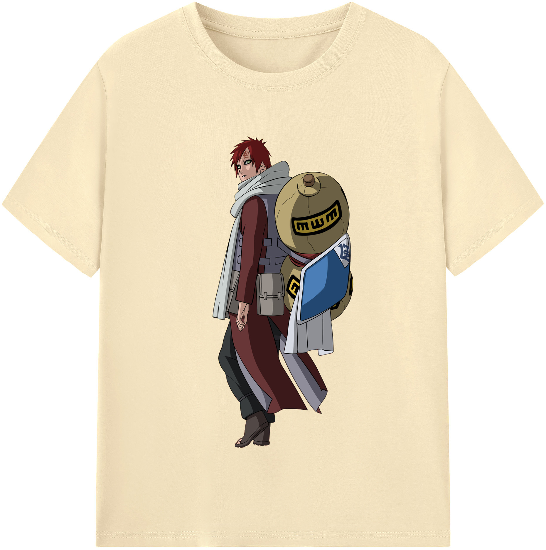 （画像用） NARUTO -ナルト- ガアラ Gaara 綿100％半袖Tシャツ（フロントプリント）