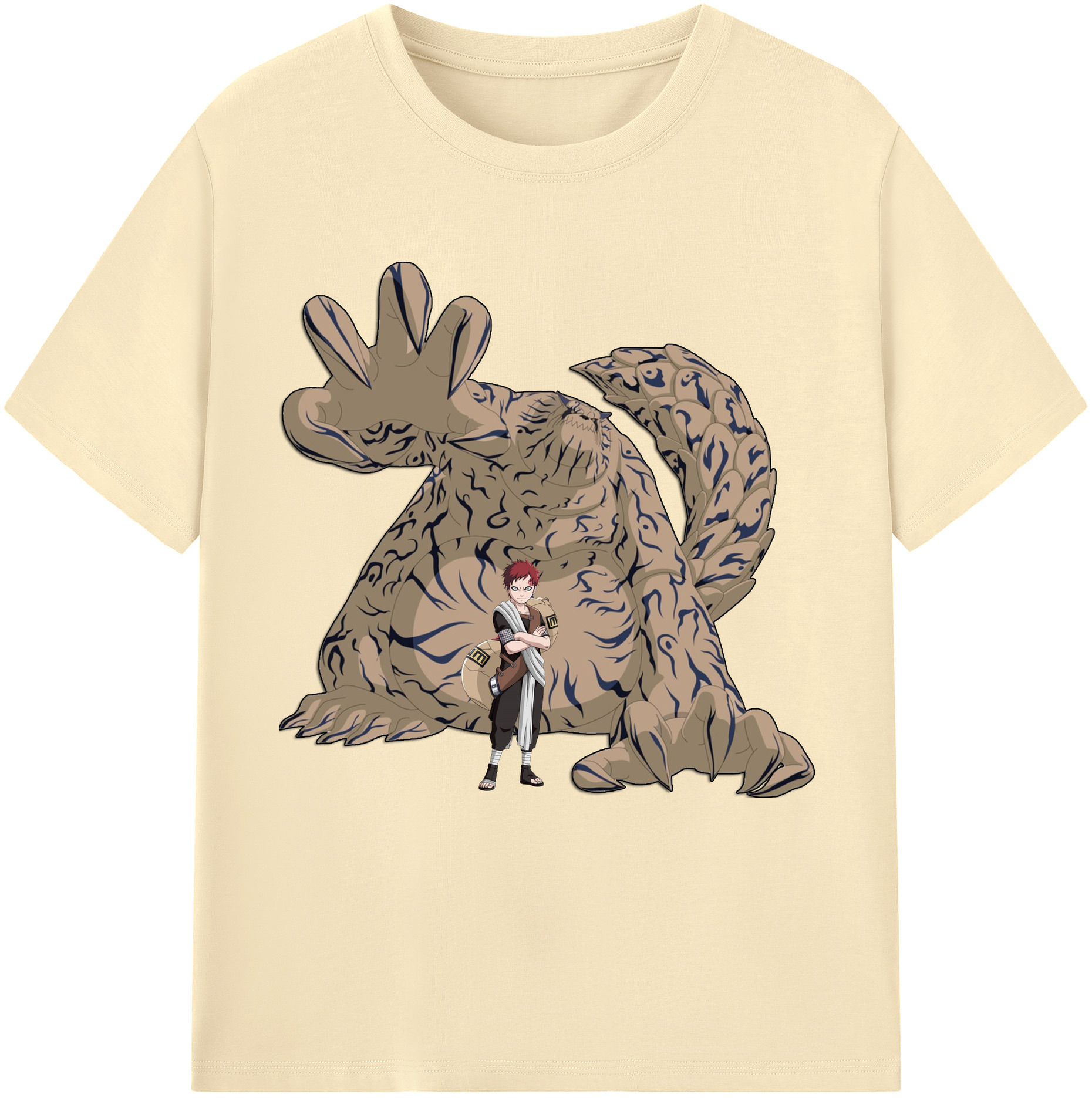 （画像用） NARUTO -ナルト- ガアラ Gaara 綿100％半袖Tシャツ（フロントプリント）