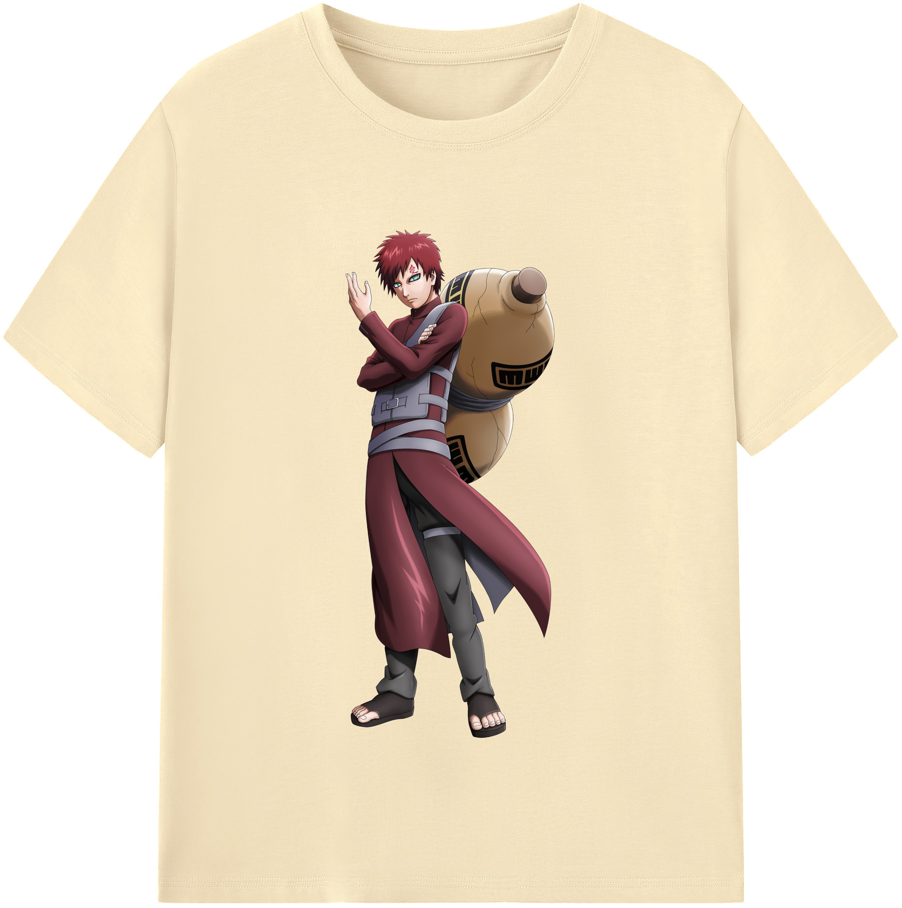 （画像用） NARUTO -ナルト- ガアラ Gaara 綿100％半袖Tシャツ（フロントプリント）